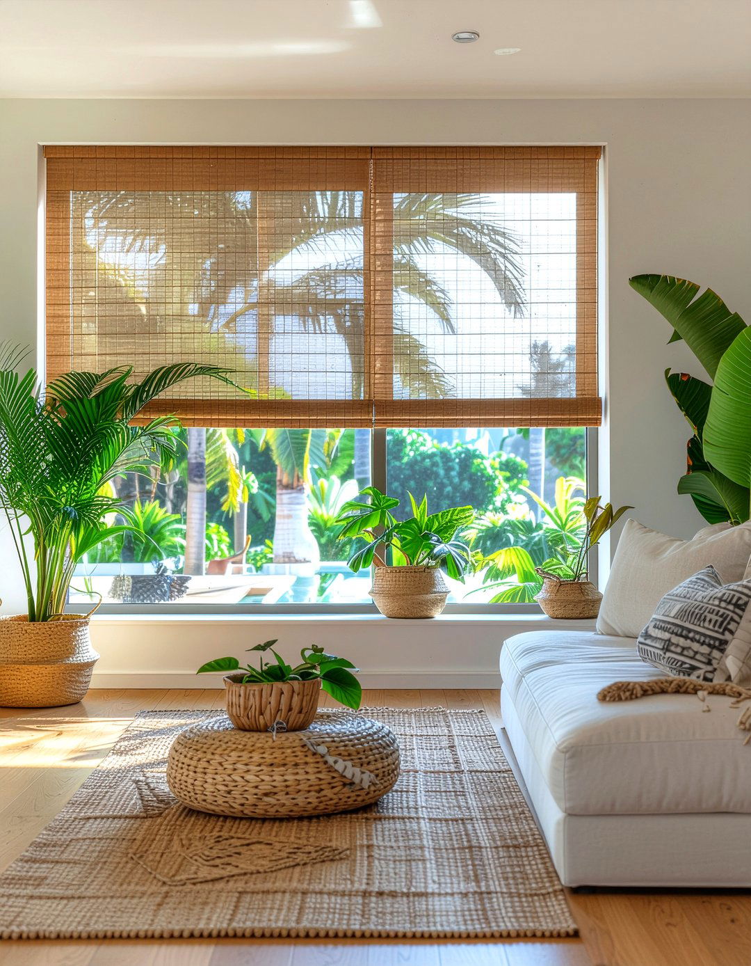 Bamboo roman shades - 30 living room roman shades