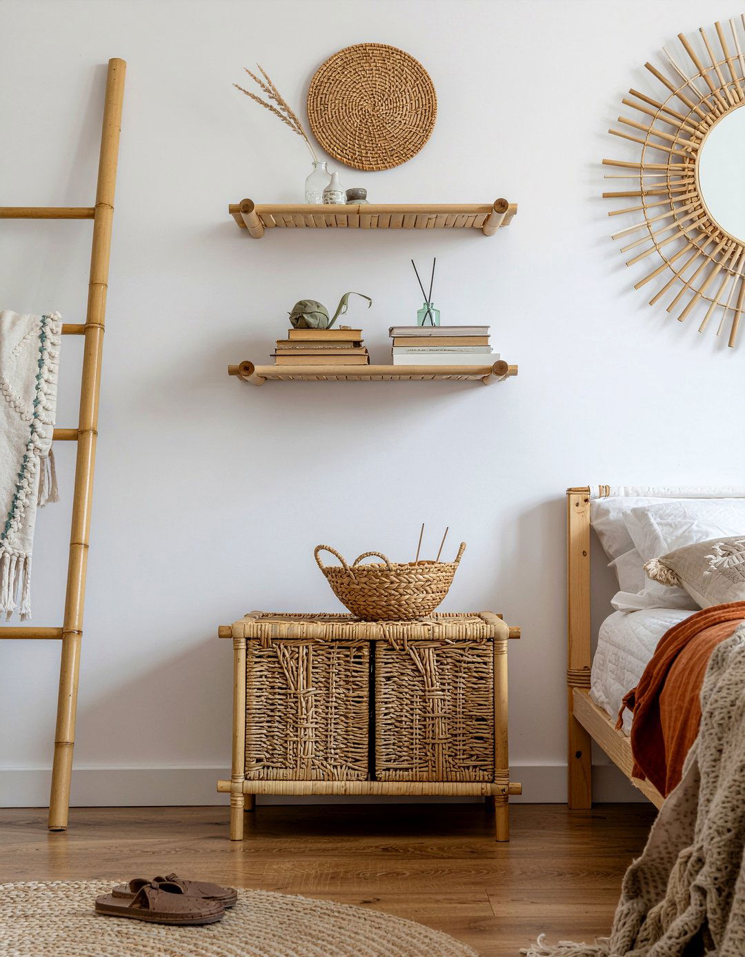 Bamboo room divider shelf - 30 bedroom bookshelf dividers