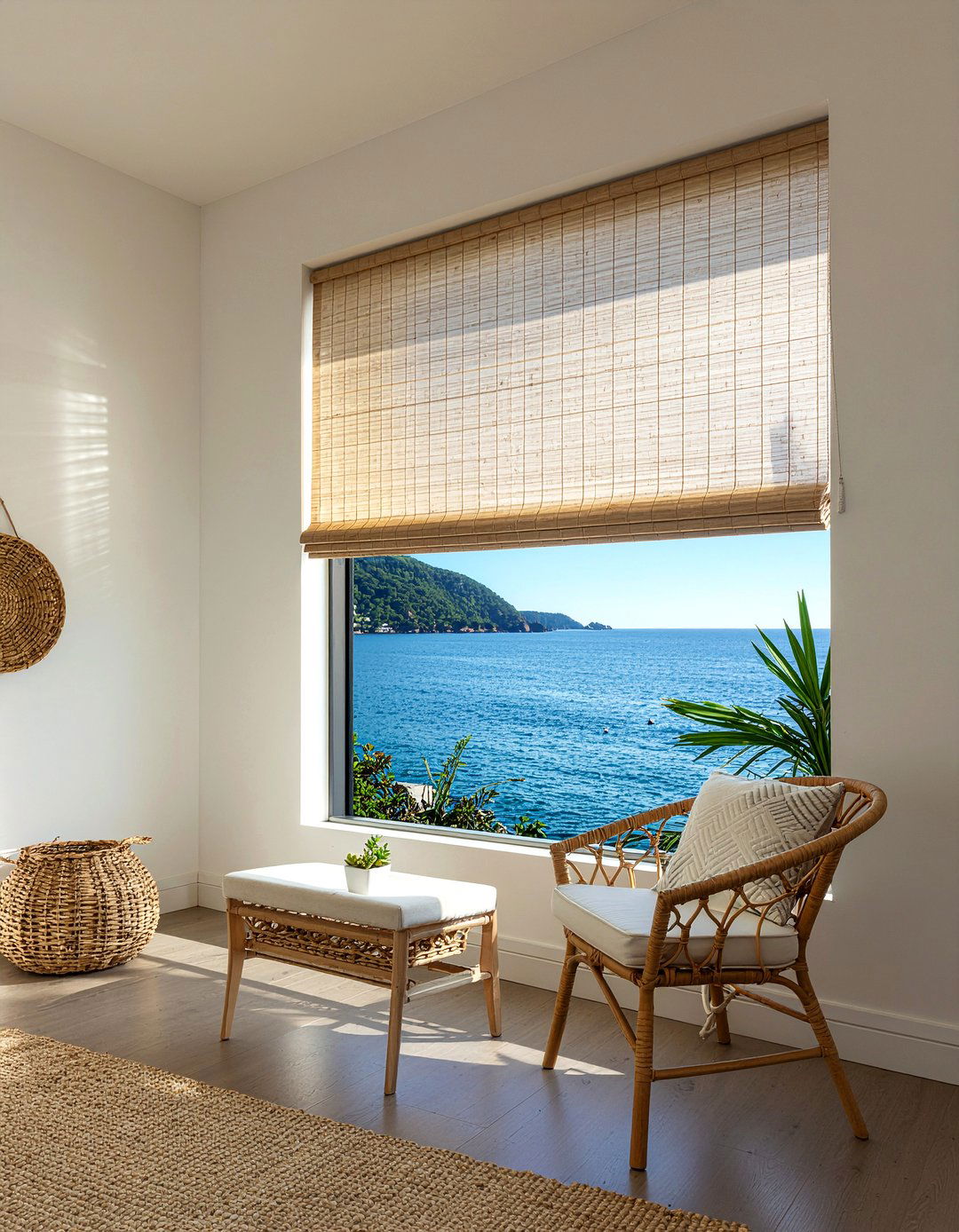 Bamboo shades - 30 bedroom window ideas