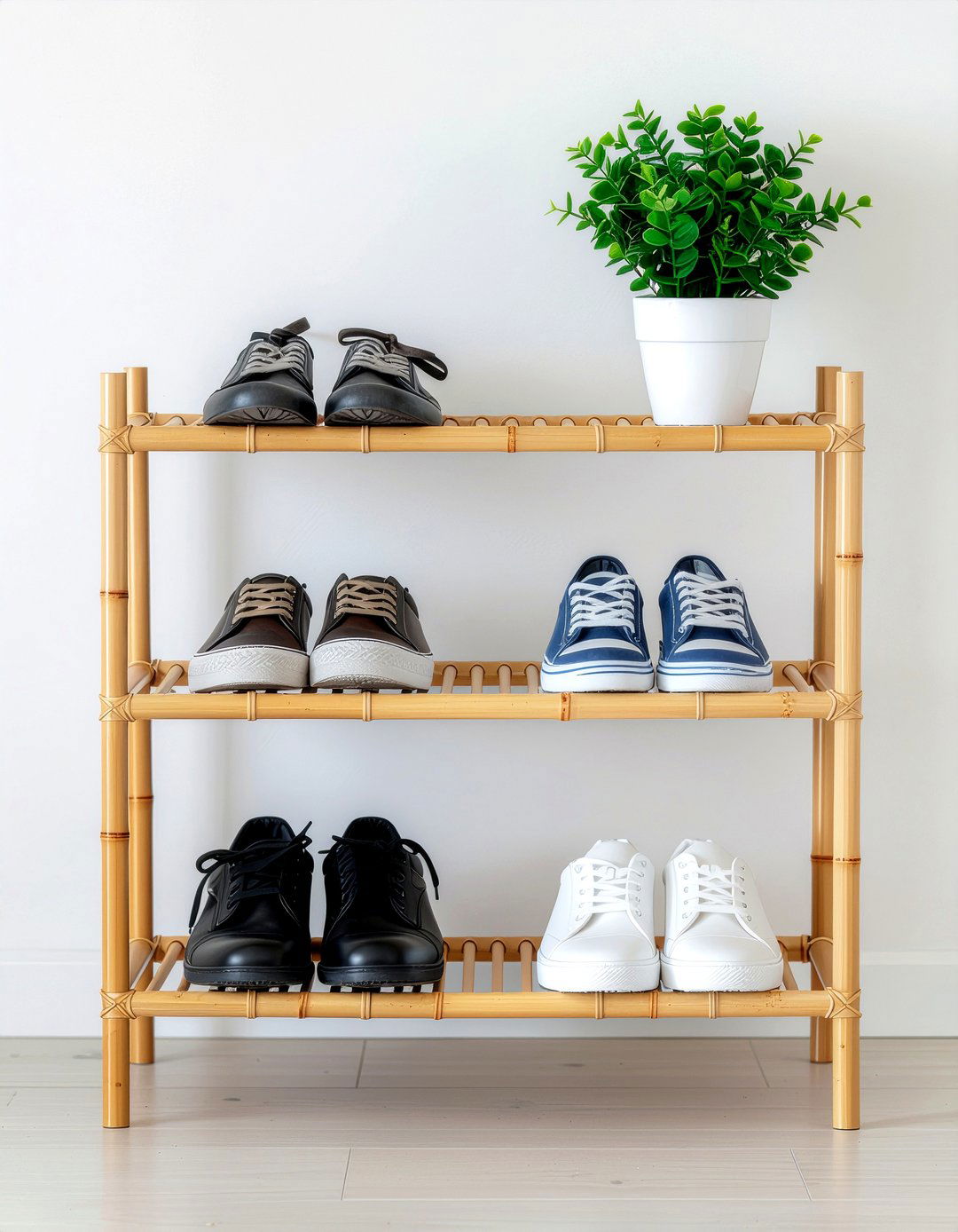 Bamboo shoe rack - 30 entryway shoe storage ideas