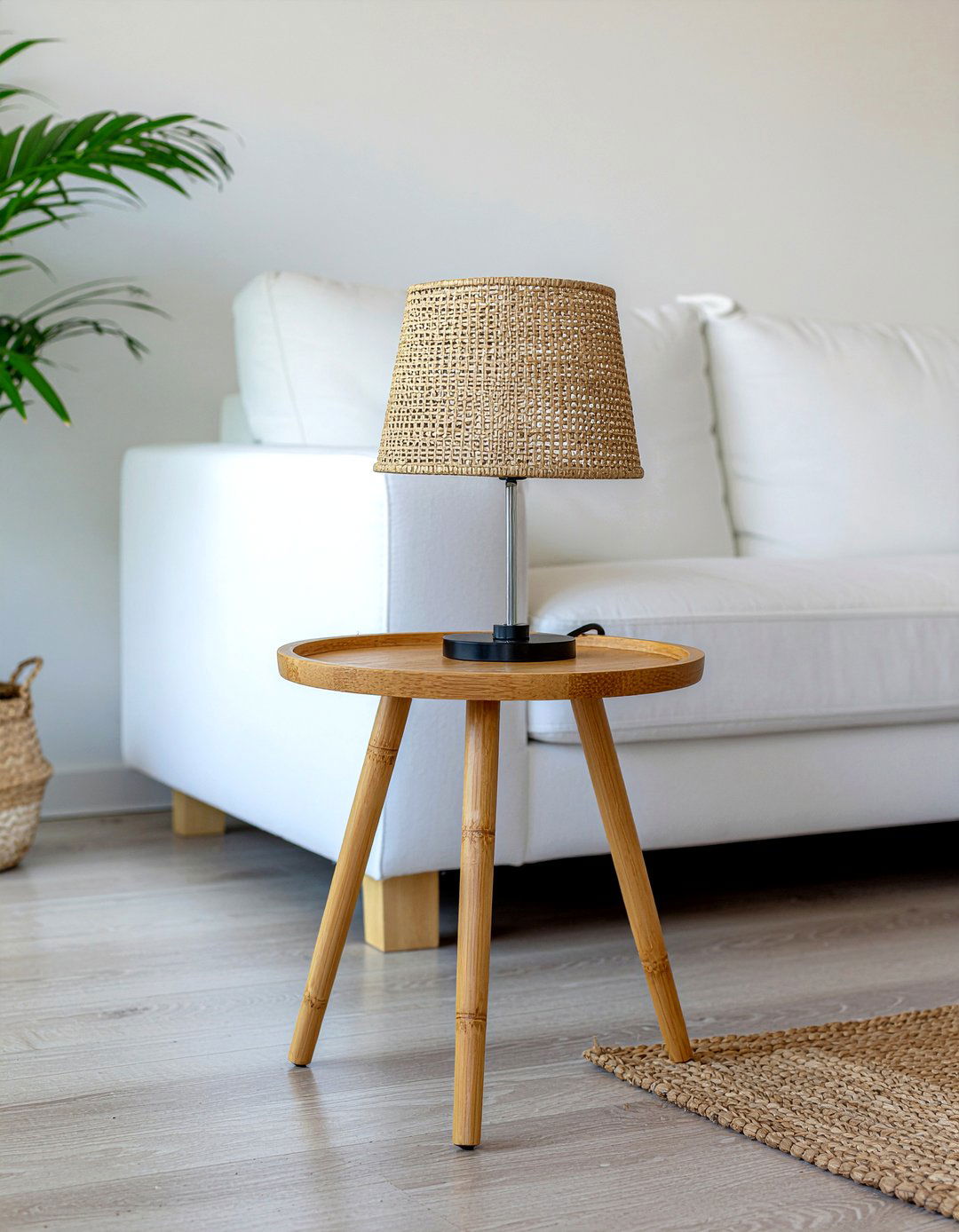 Bamboo side table - 30 bamboo living room ideas