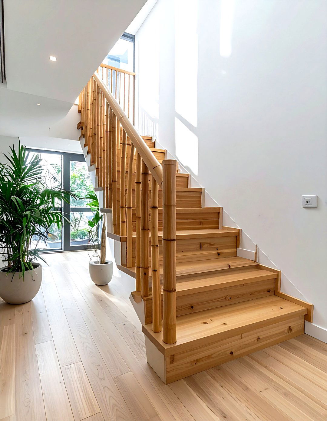 Bamboo staircase railing - 30 bamboo decor ideas