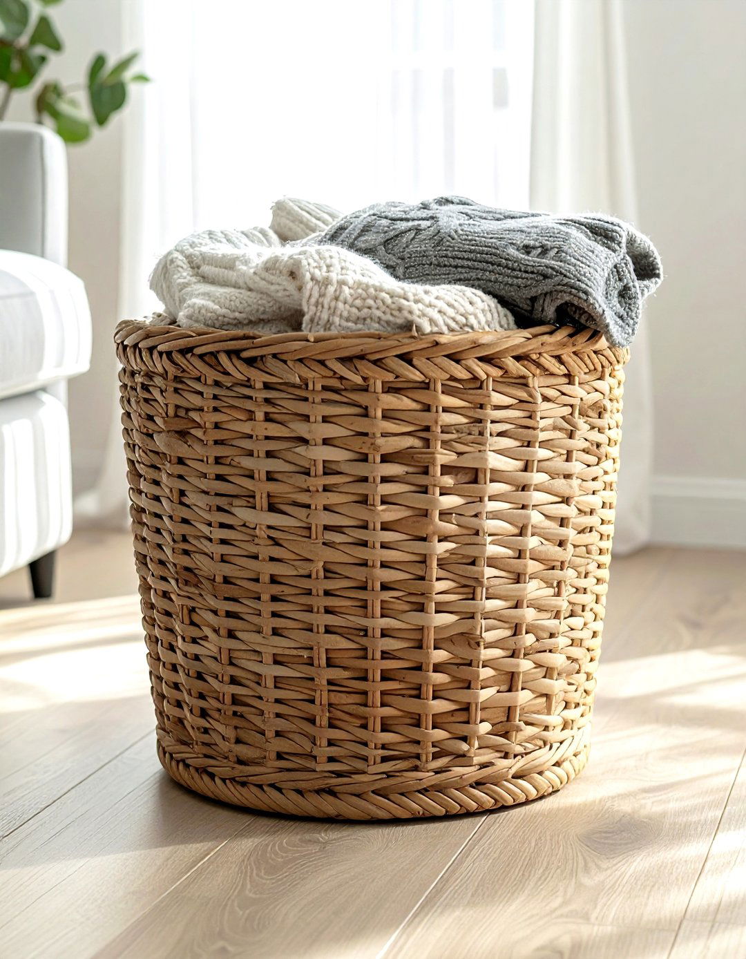 Bamboo storage basket - 30 bamboo decor ideas