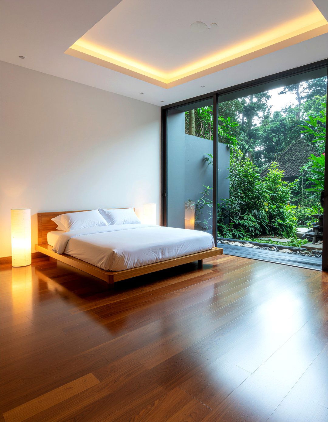 Bamboo style vinyl plank - 30 bedroom vinyl flooring ideas