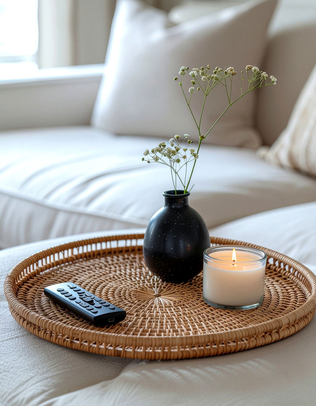 Bamboo tray decor - 30 bamboo living room ideas