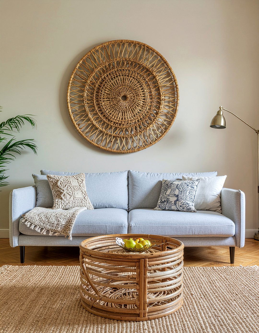 Bamboo wall art - 30 bamboo living room ideas