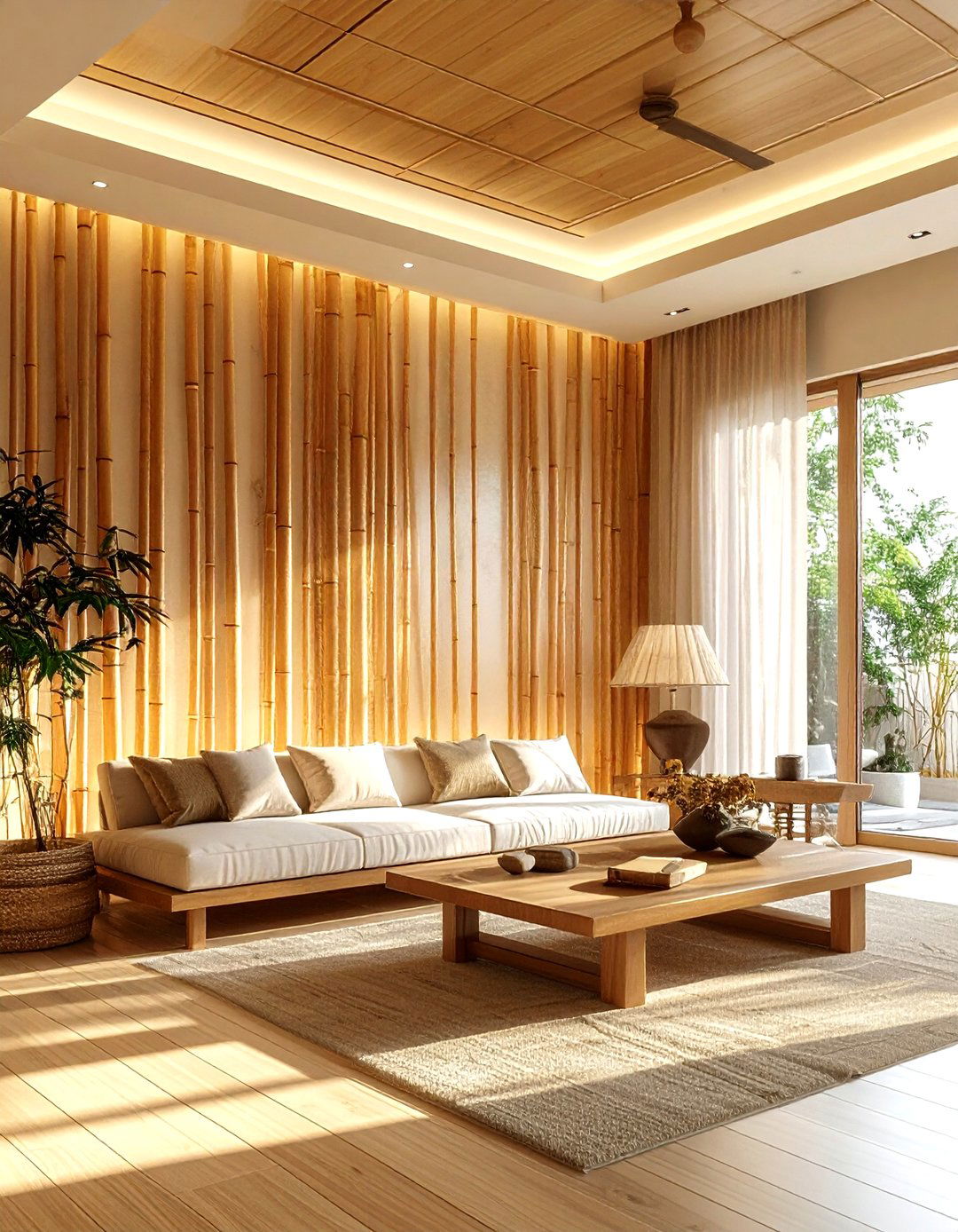 Bamboo wall covering - 30 living room textured walls