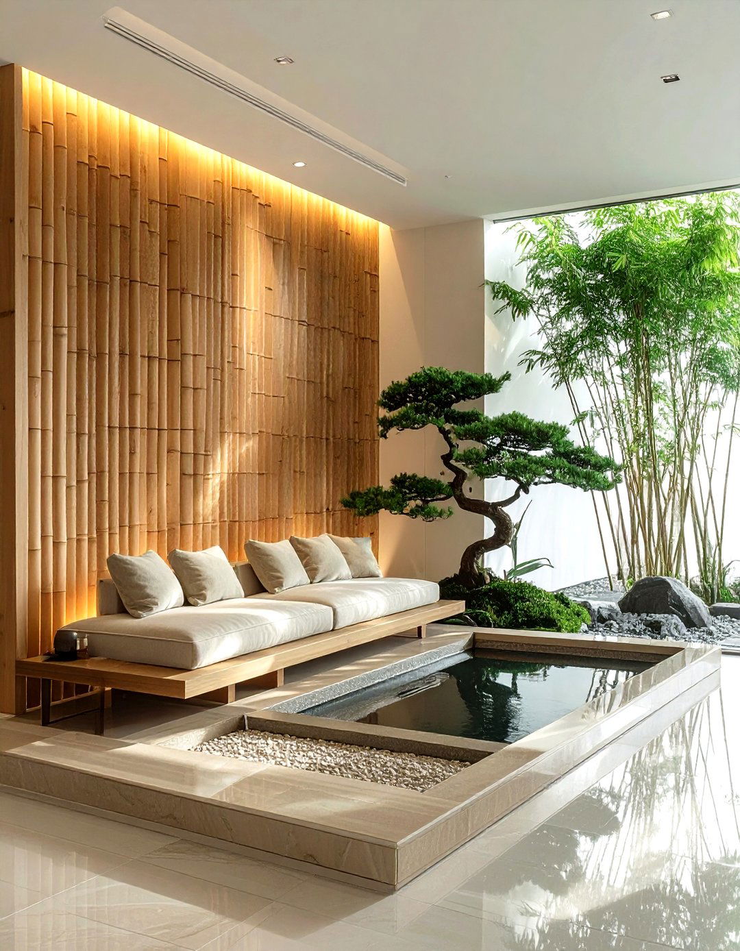 Bamboo wall paneling - 30 living room wood wall ideas