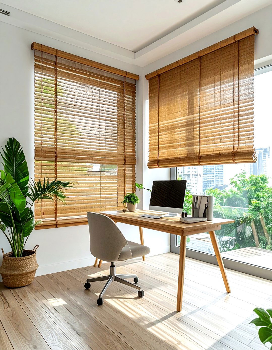 Bamboo window blinds - 30 natural home decor ideas