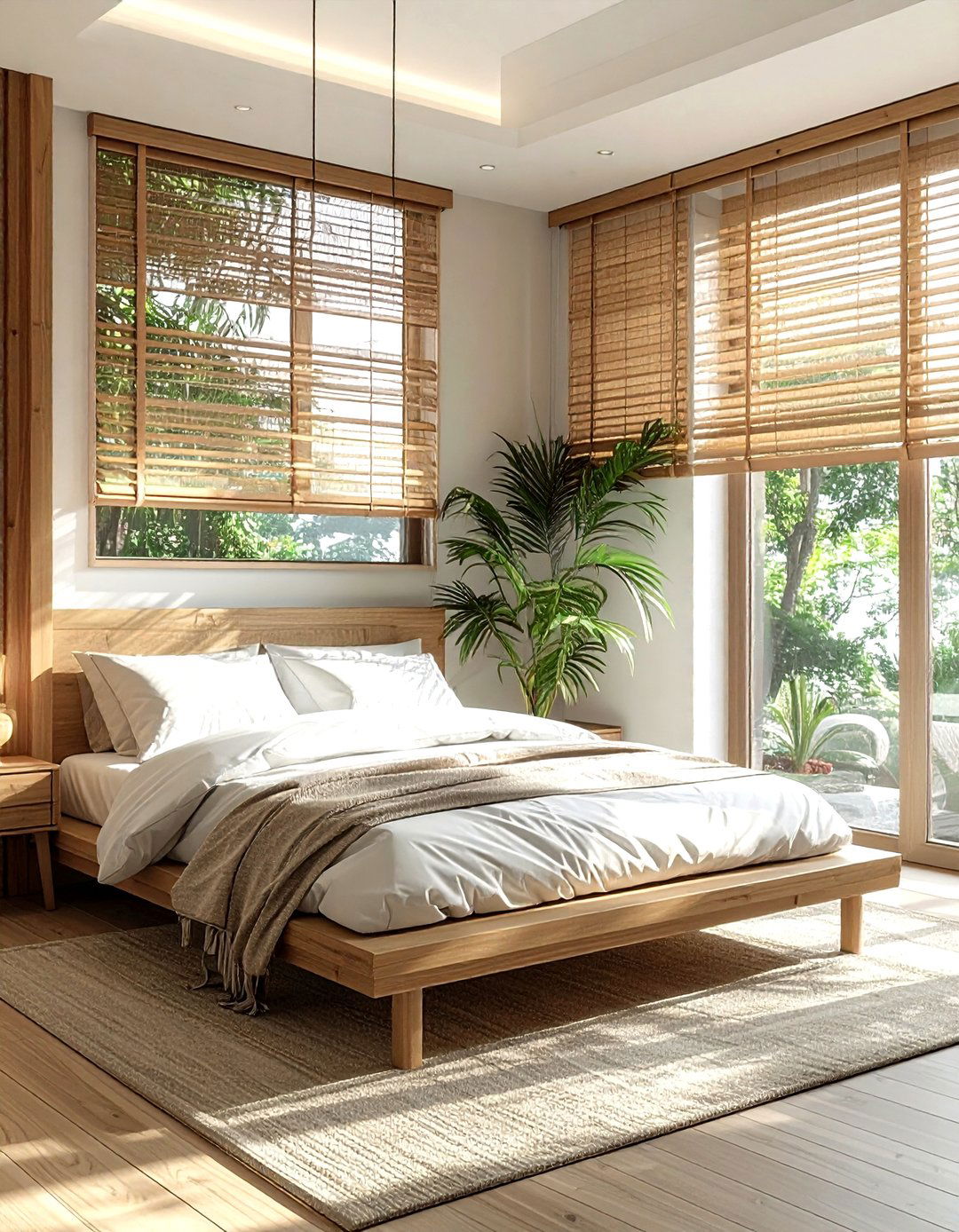 Bamboo window shade - 30 nature-inspired decor ideas