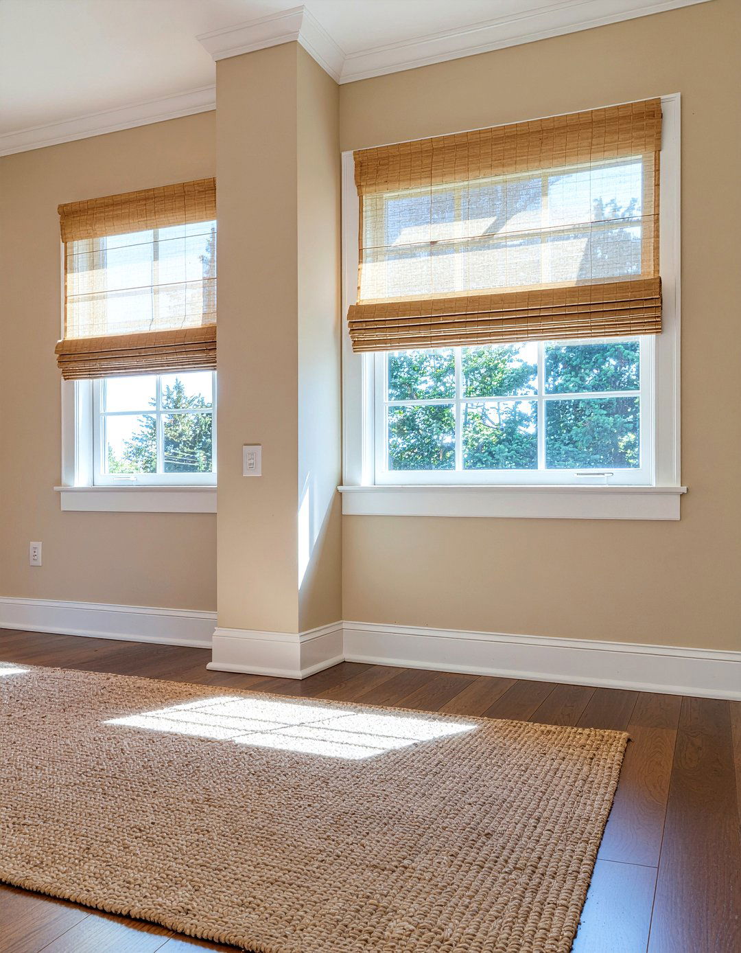 Bamboo window shades - 30 bamboo living room ideas