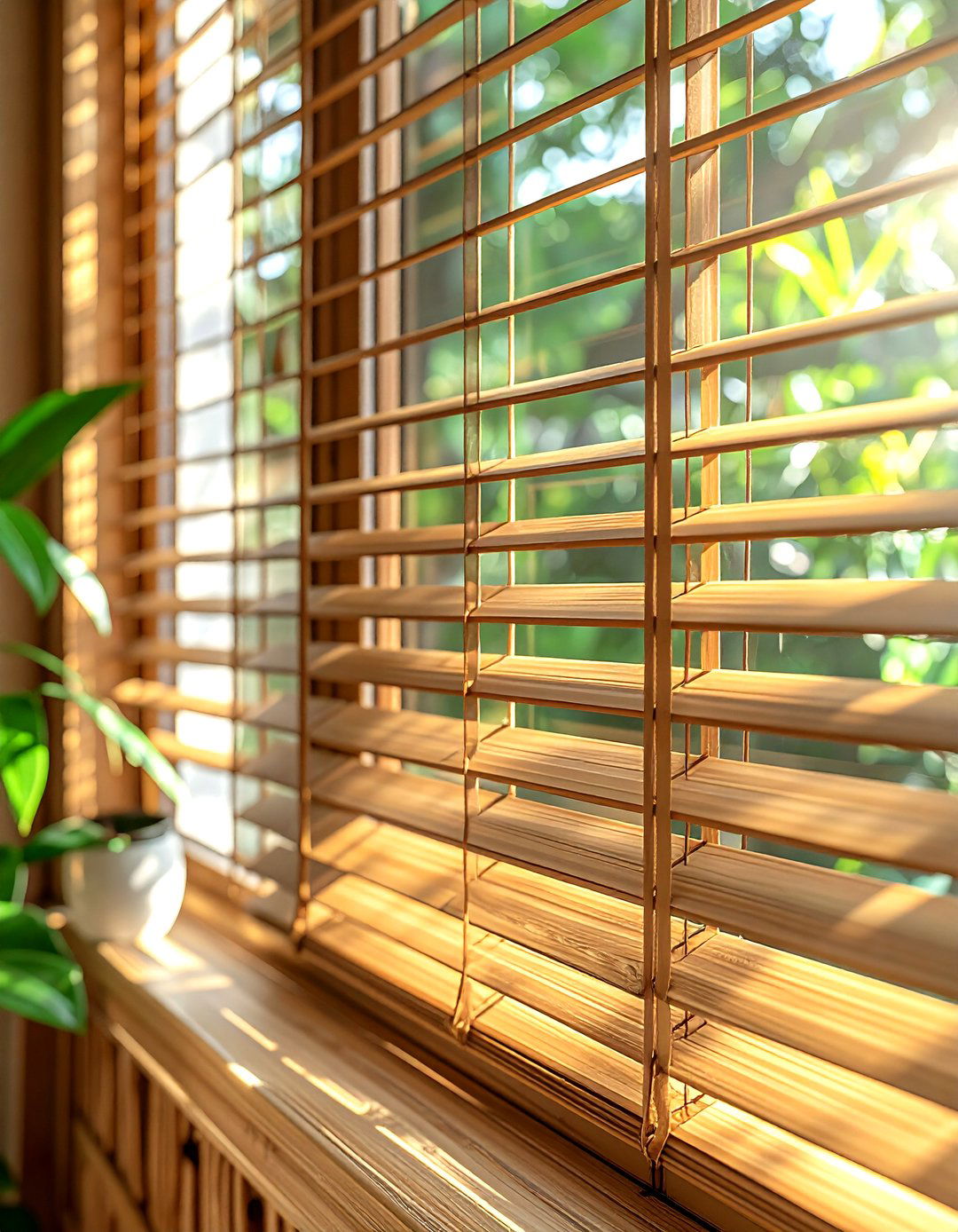 Bamboo window shades - 30 peaceful decor ideas