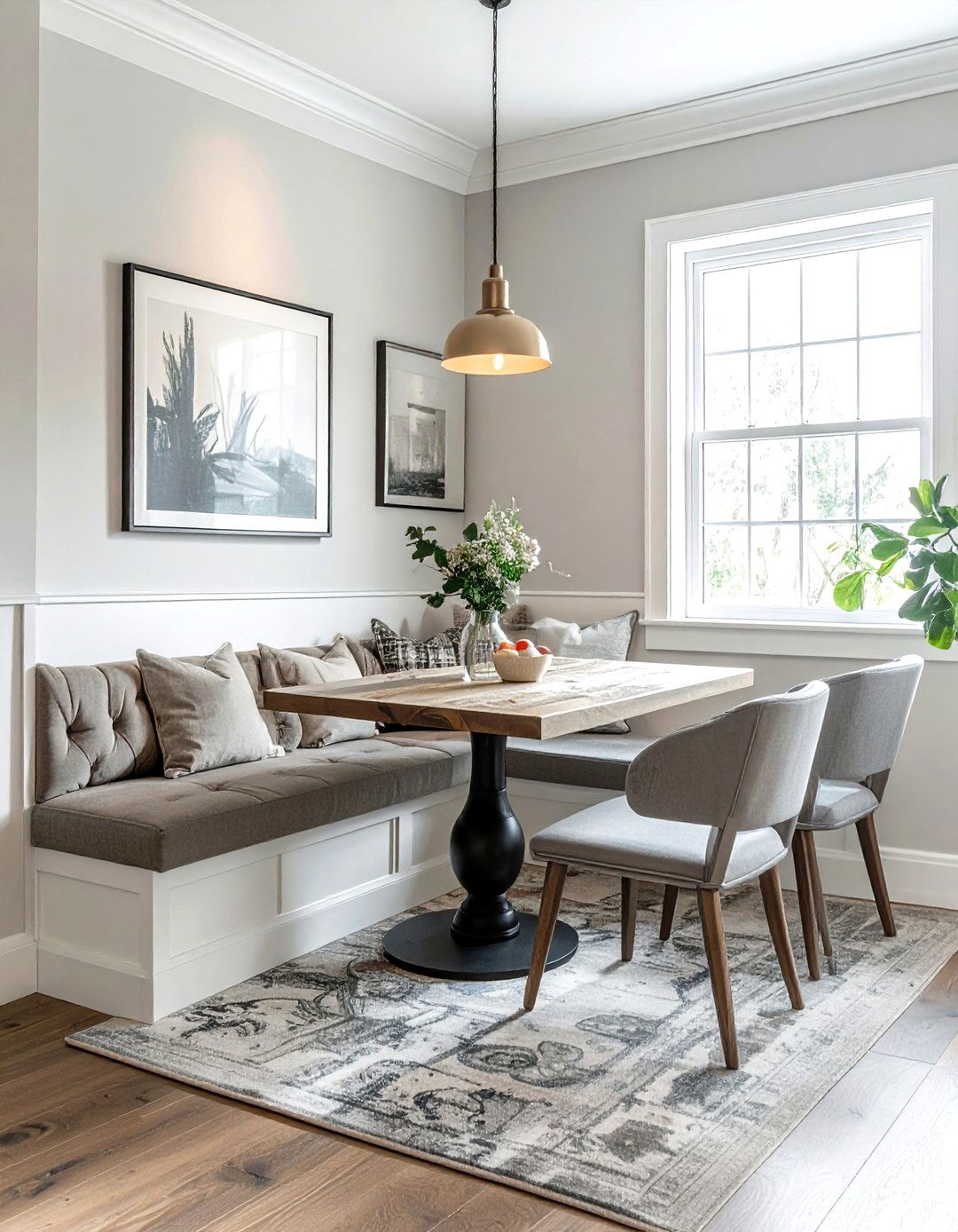 Banquette seating dining nook - 30 dining room decorating tips
