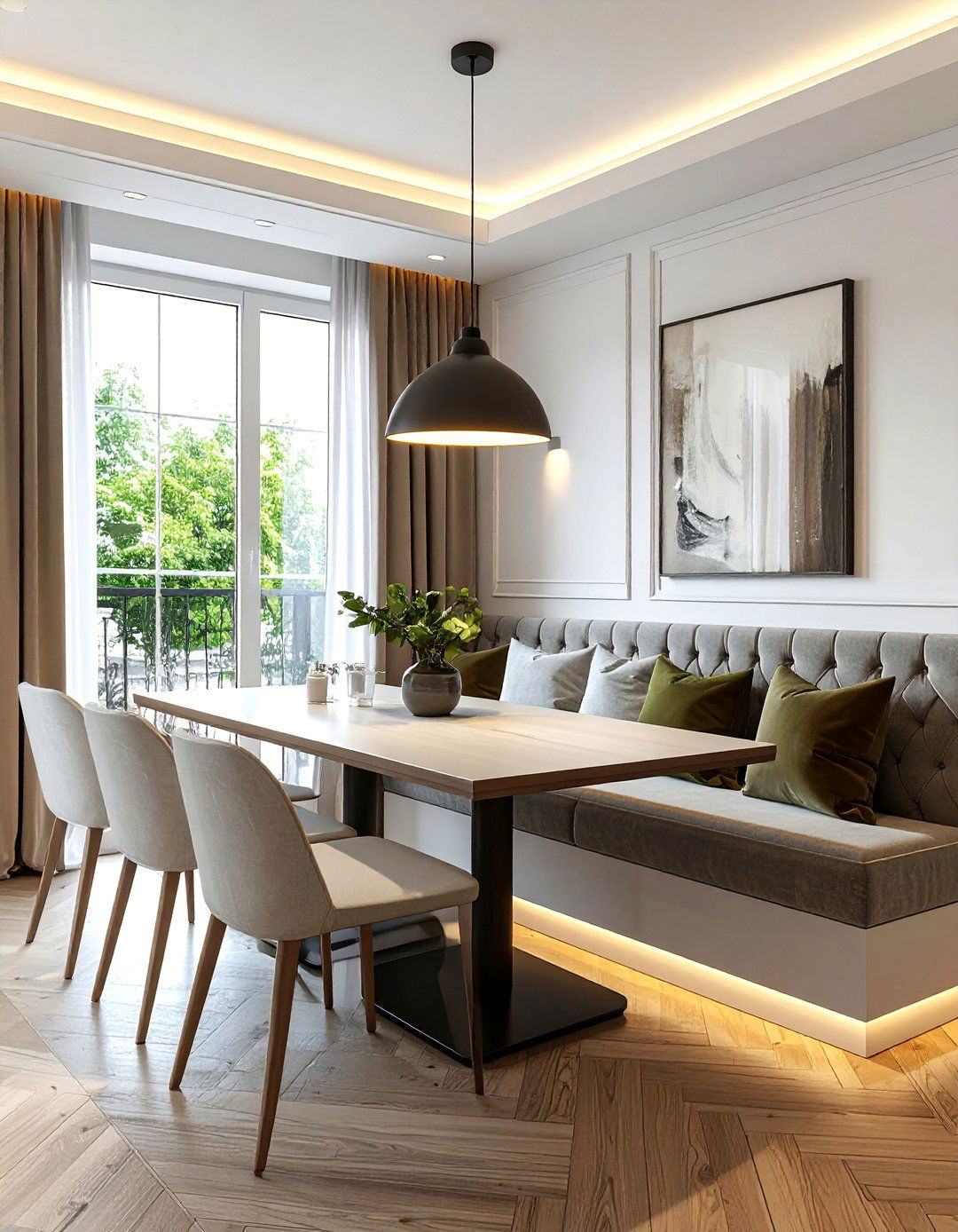 Banquette seating dining room - 30 cozy dining room settings