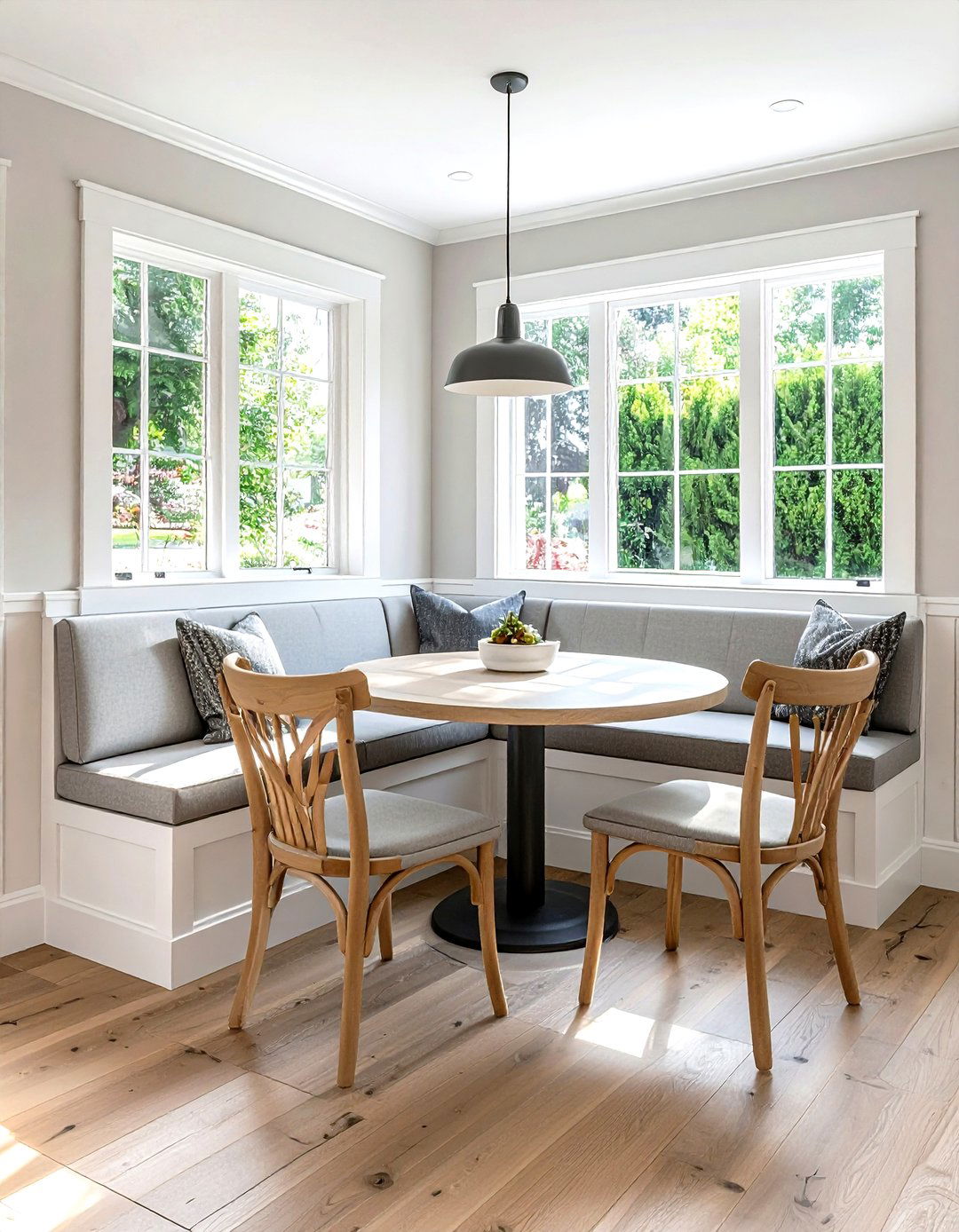 Banquette seating in kitchen corner - 30 dining room furniture arrangement