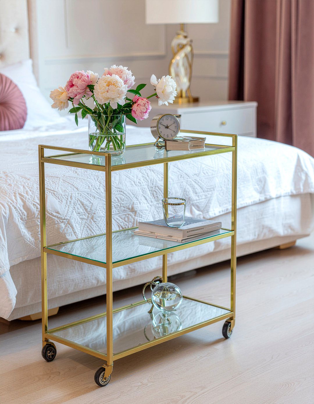 Bar Cart - 30 bedroom nightstand alternatives