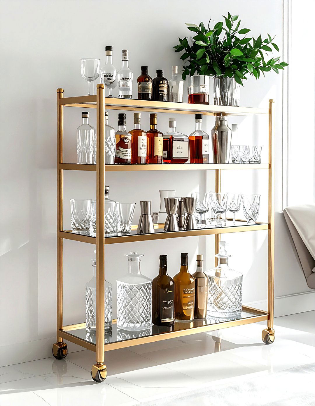 Bar Cart - 30 home bar decor ideas