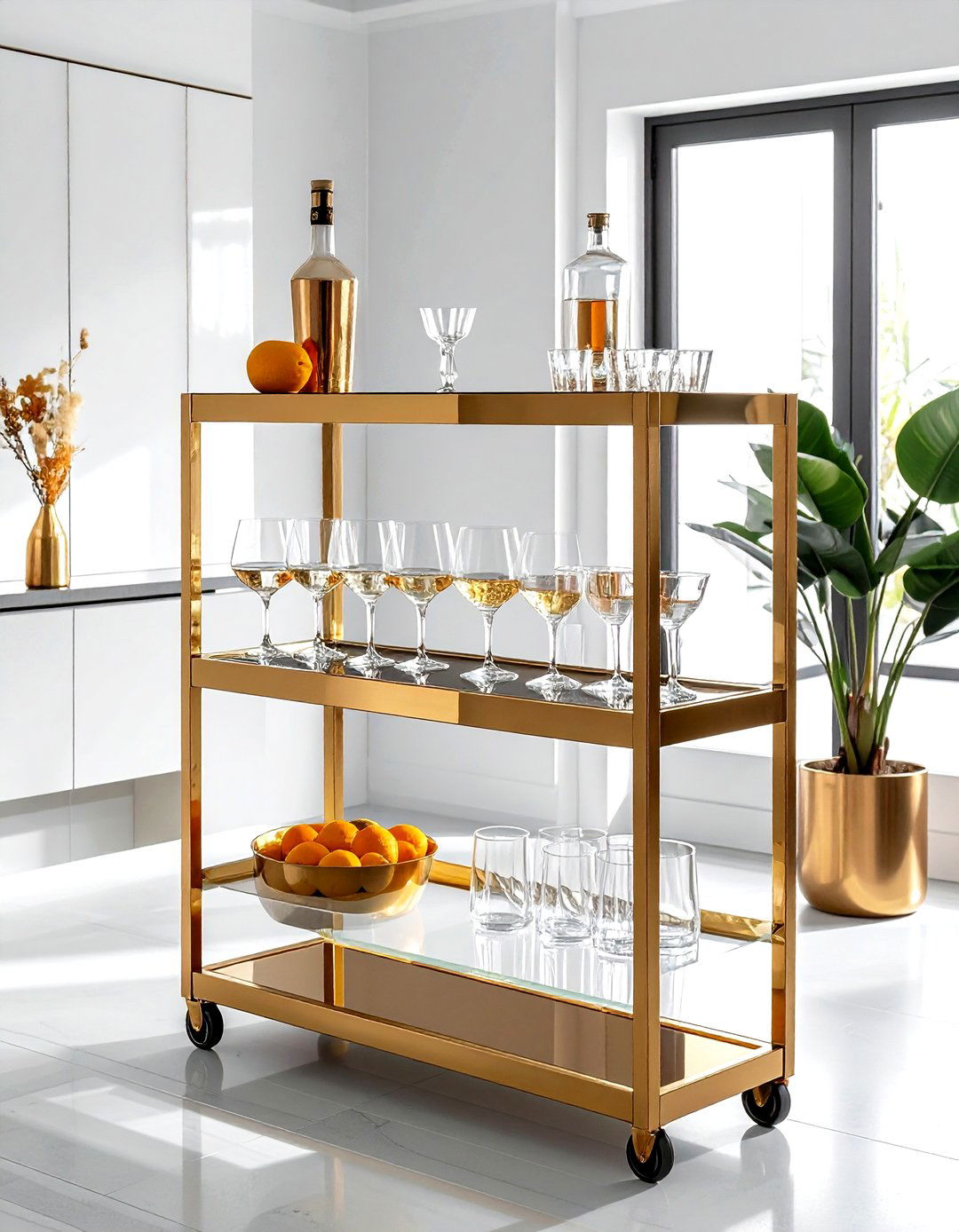 Bar Cart - 30 living room organization ideas