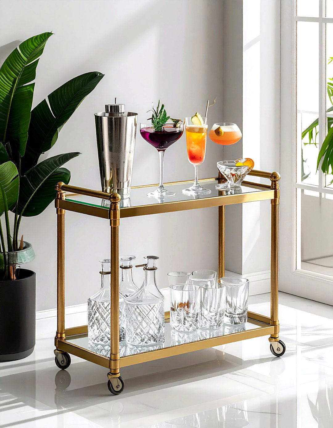 Bar Cart Setup - 30 dining room creative storage ideas