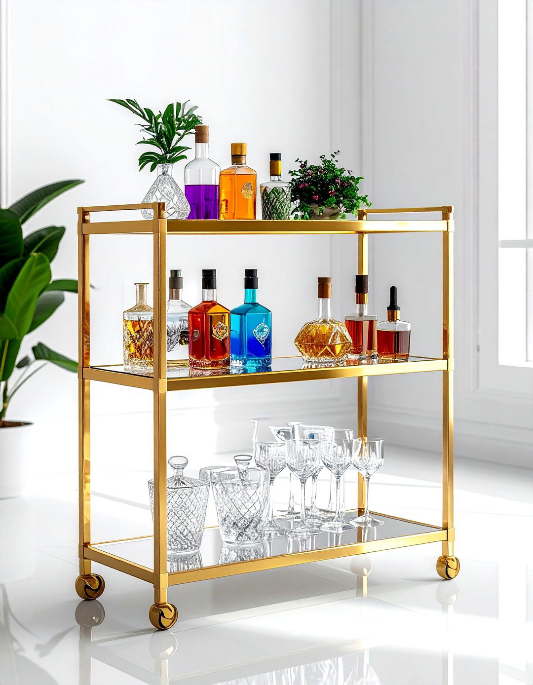 Bar Cart Storage - 30 living room storage solutions