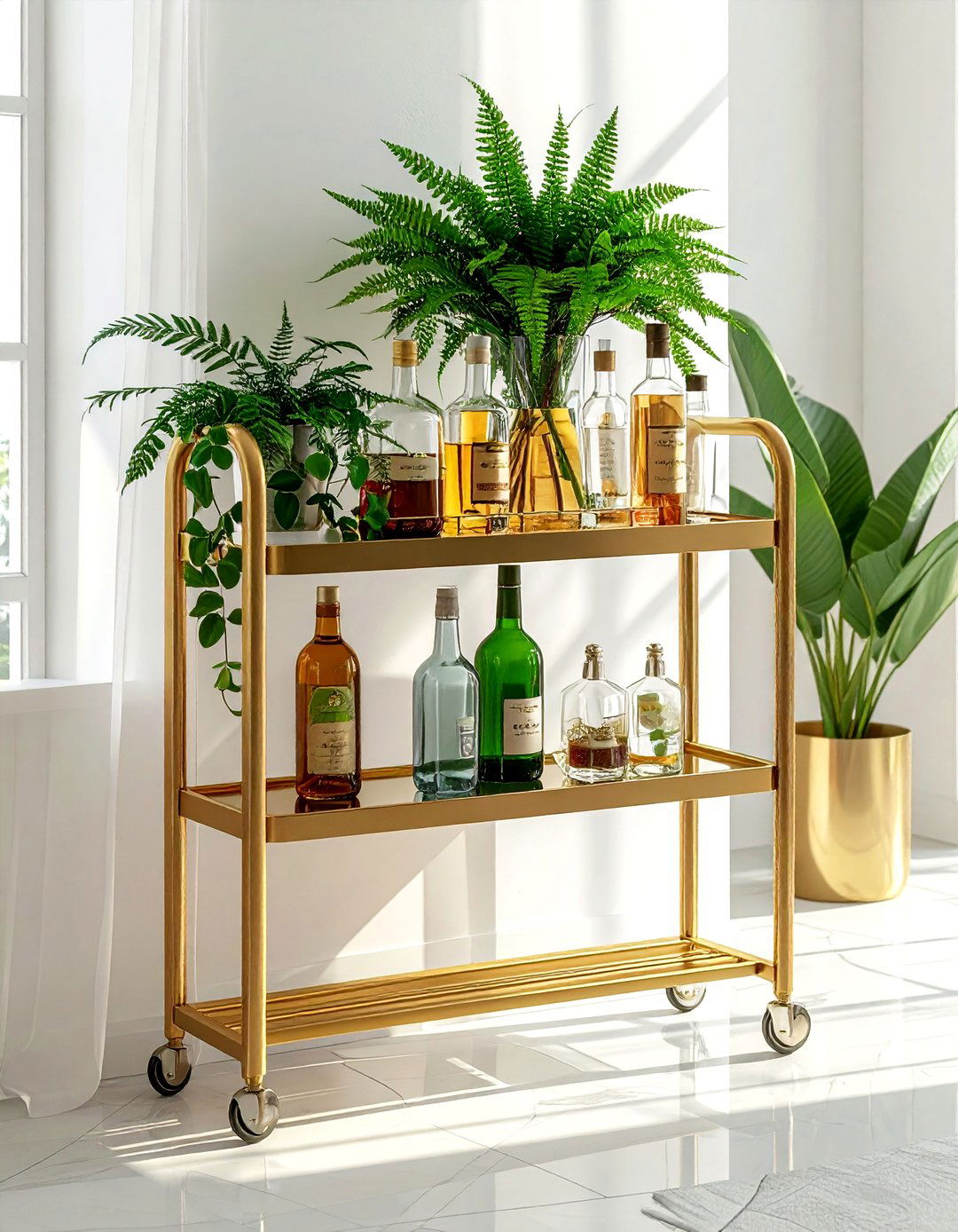 Bar cart greenery - 30 plant styling ideas