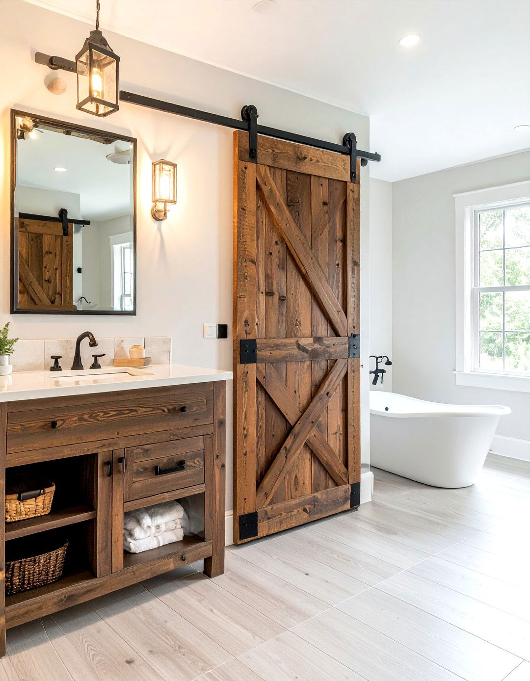Barn Door Bathroom Vanity - 30 farmhouse bathroom vanity ideas