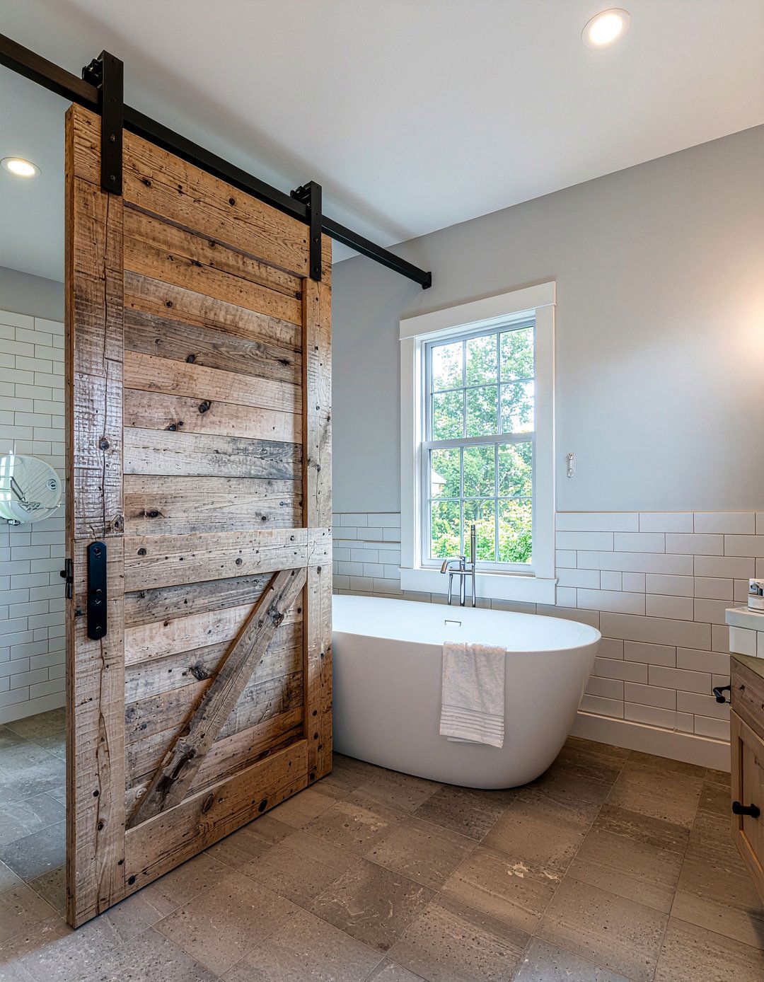 Barn Door Bathroom - 30 master bathroom layout ideas