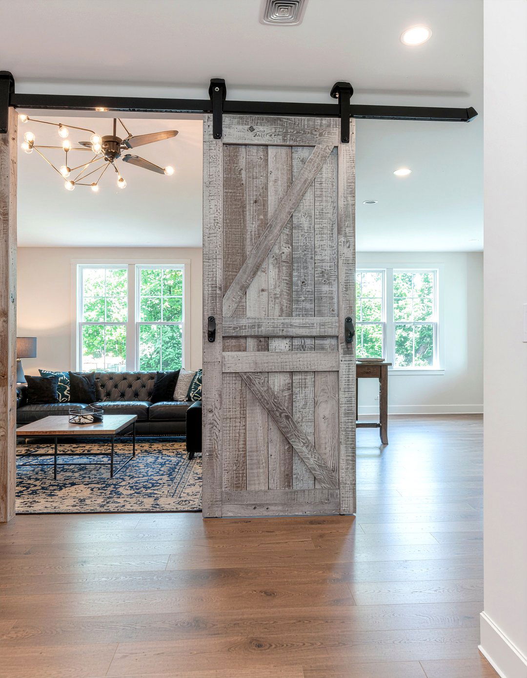Barn Door Room Divider - 30 repurposed living room ideas