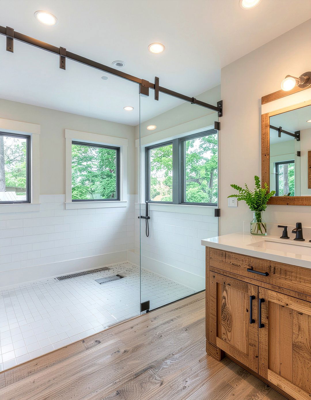 Barn Style Sliding Glass Door - 30 bathroom glass door ideas