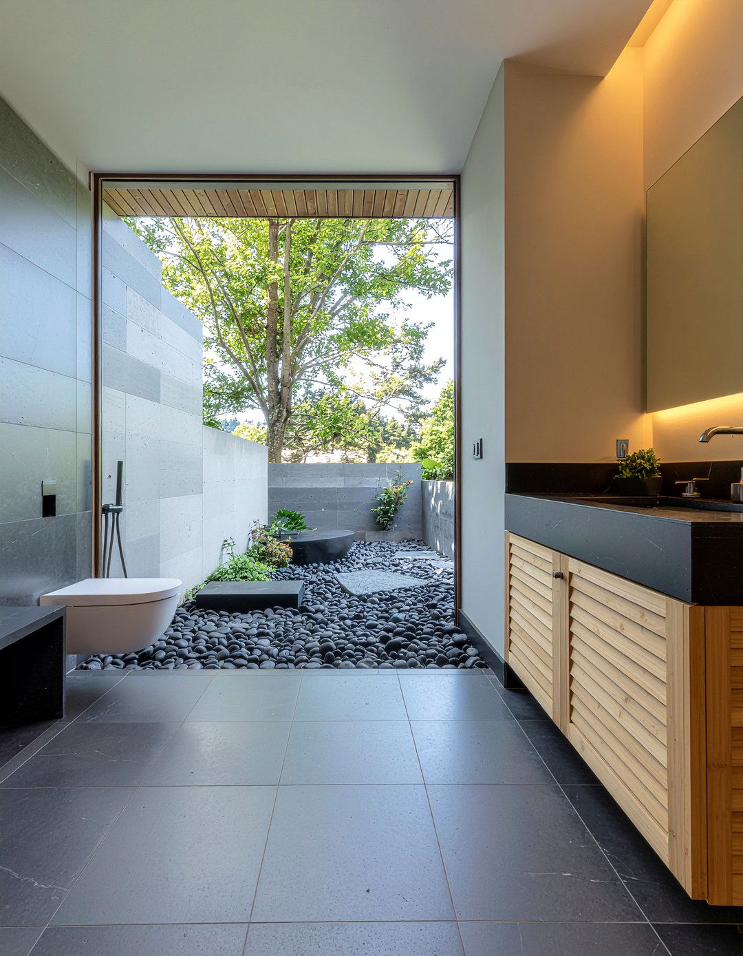 Basalt Bathroom Tile - 30 large format tile bathroom ideas