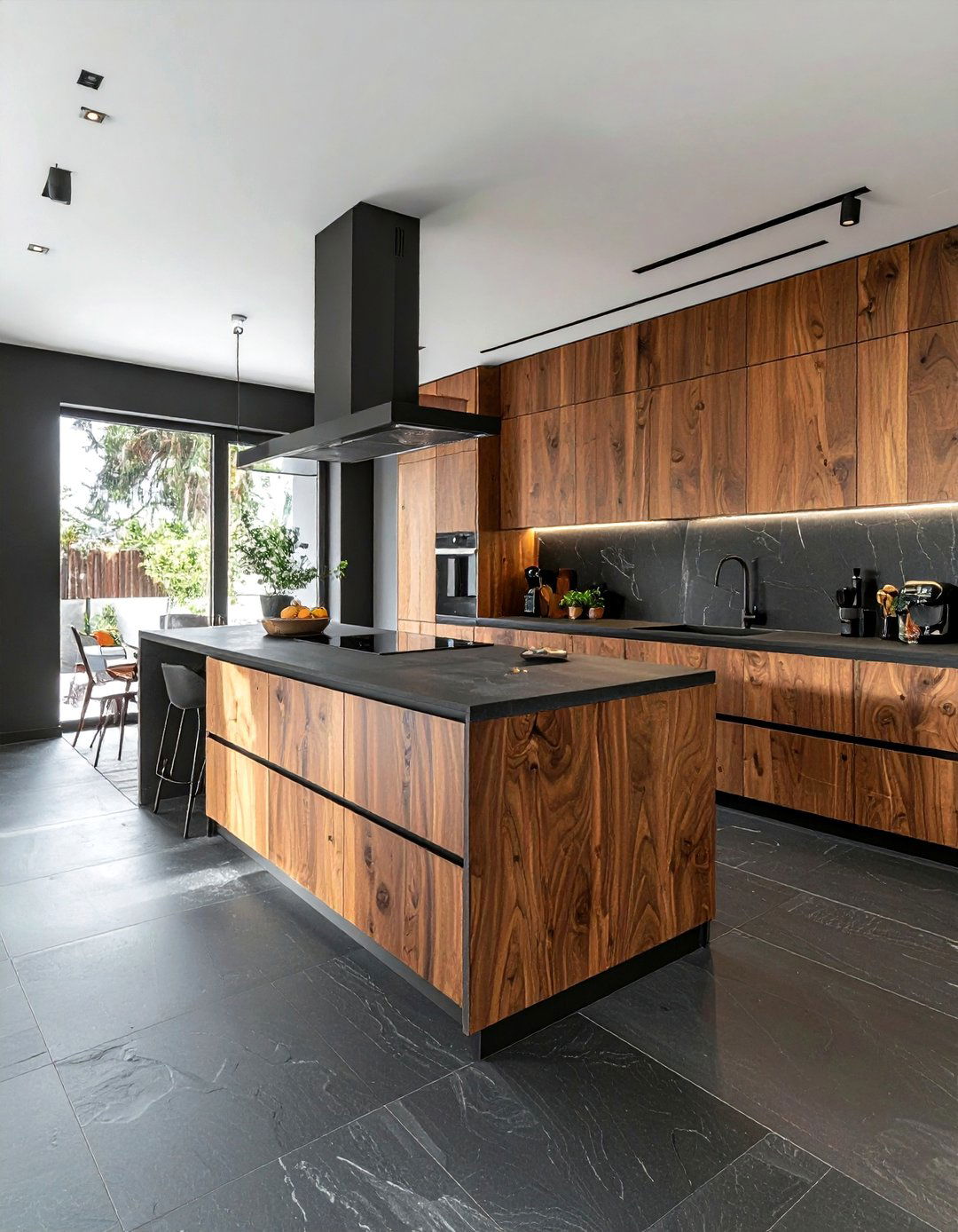 Basalt floor kitchen - 30 natural stone floor kitchen ideas