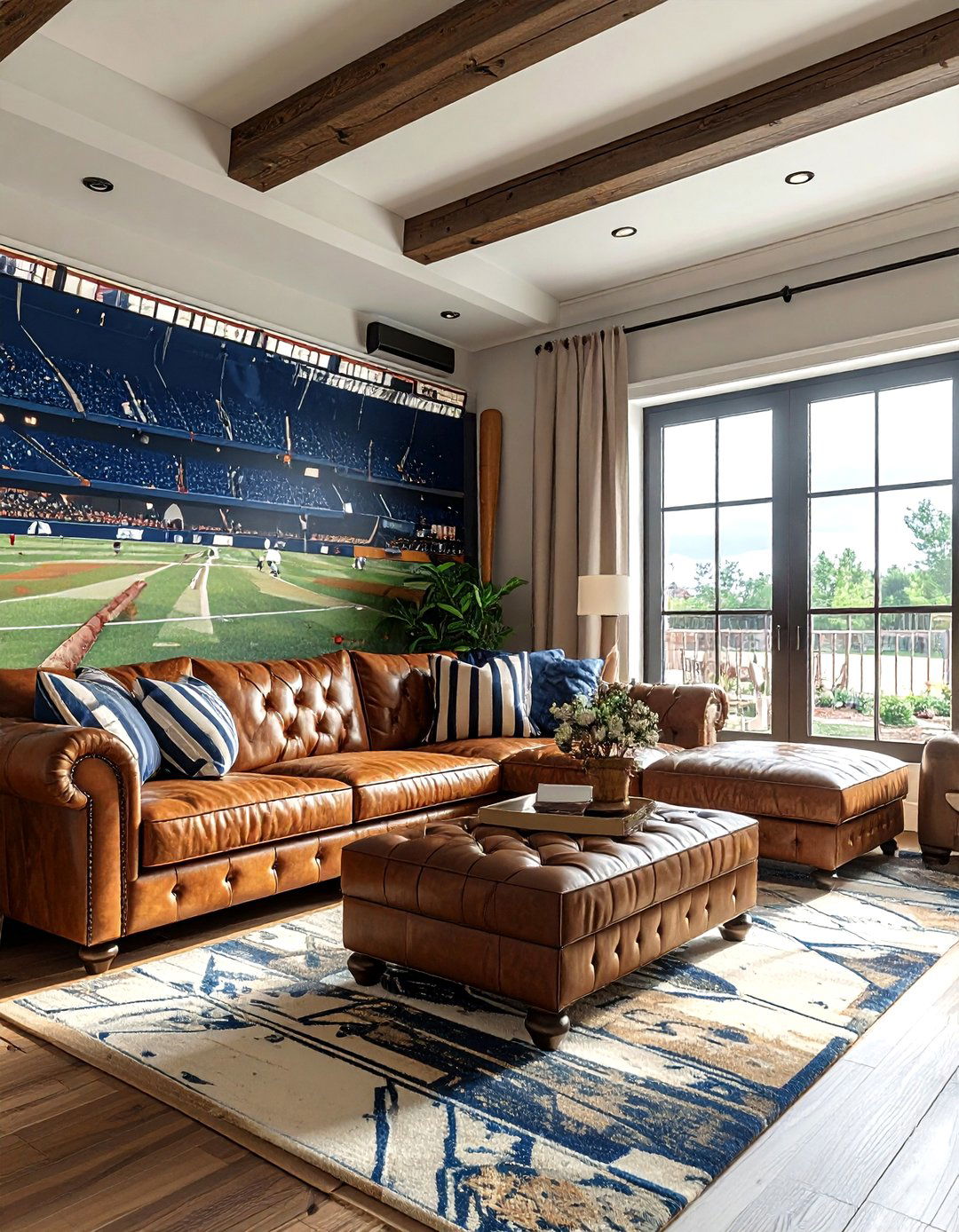 Baseball Living Room - 30 sports themed living room ideas
