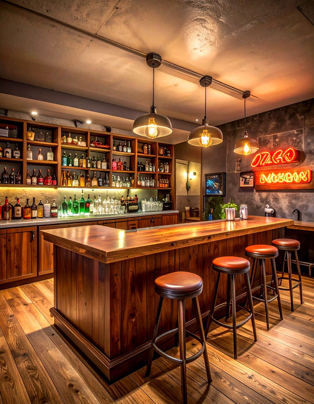 Basement Bar Setup - 30 thrift store decor ideas