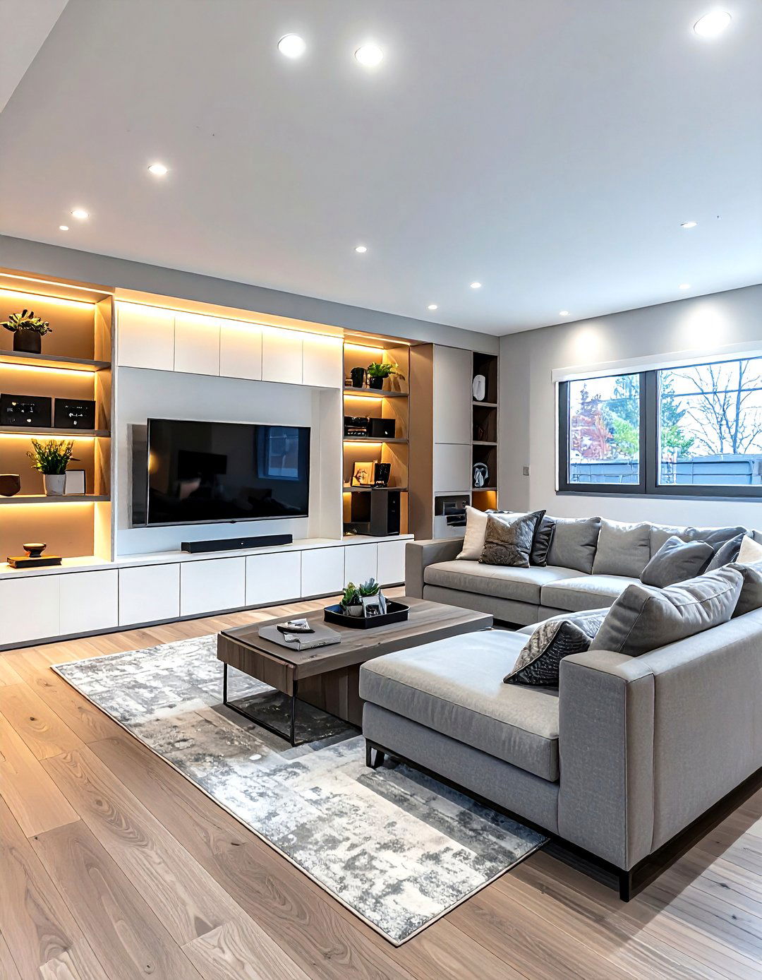 Basement Entertainment Center - 30 before and after decor ideas