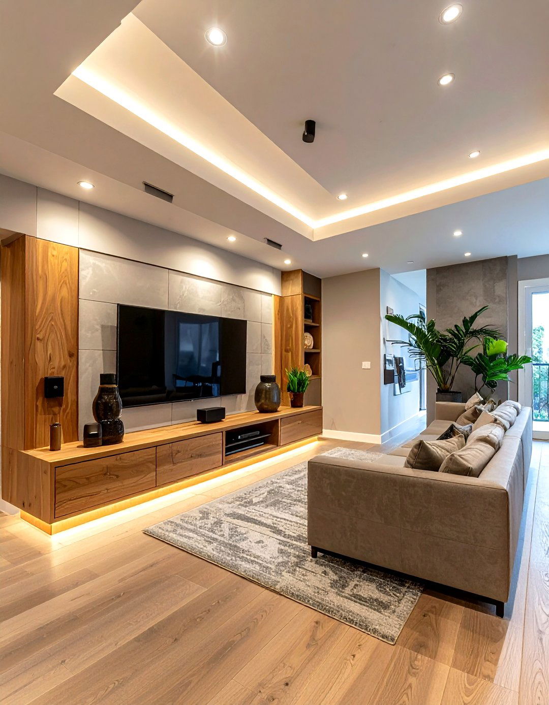 Basement Media Console - 30 decor transformation ideas