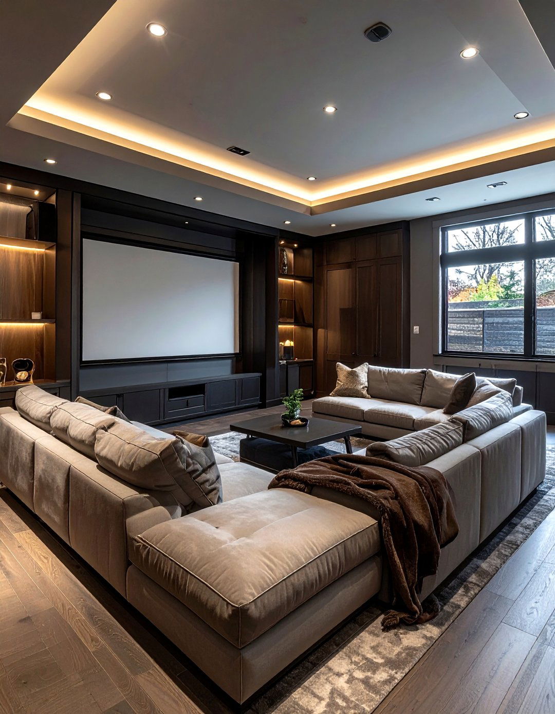 Basement Media Room - 30 model home decor ideas