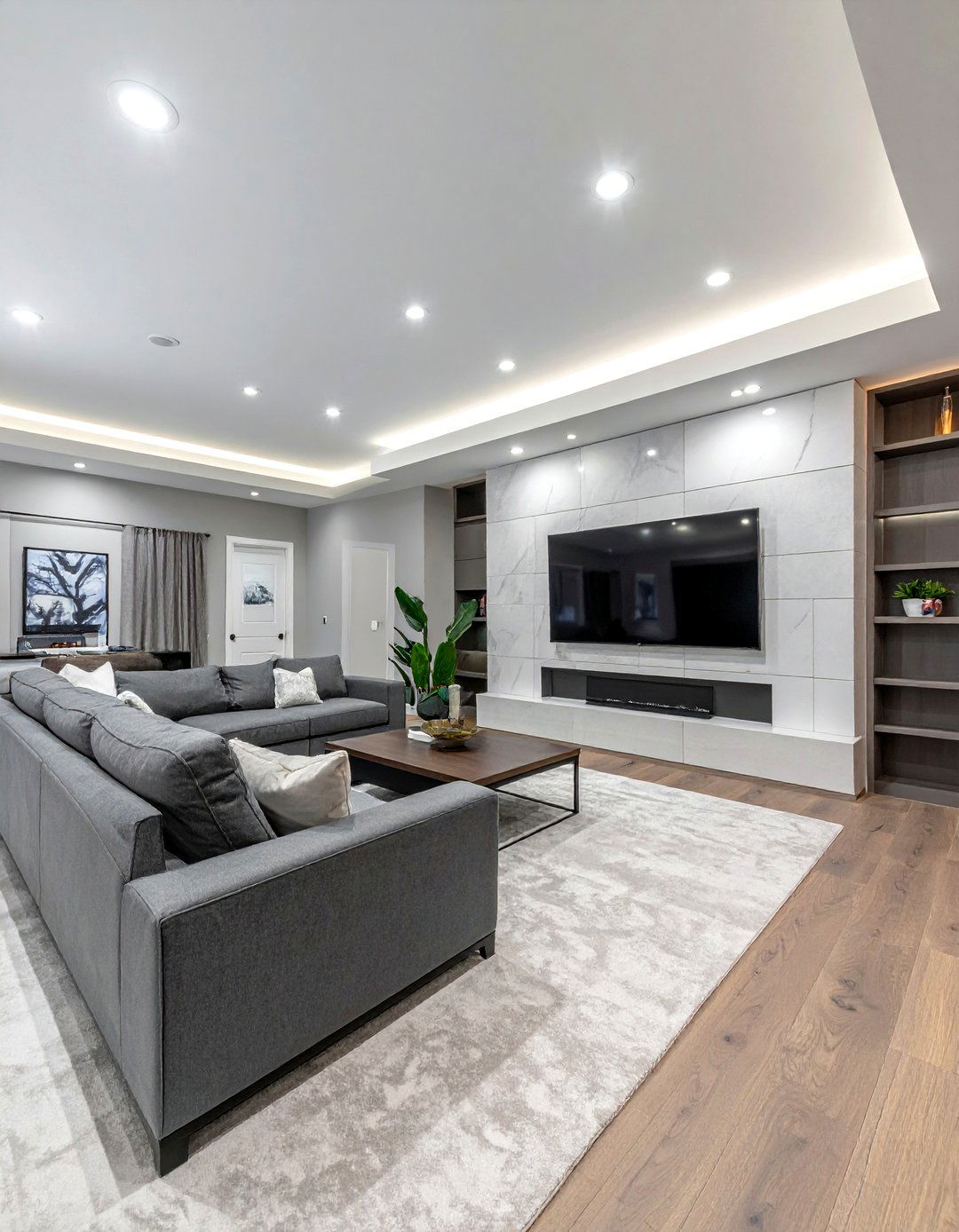 Basement entertainment center layout - 30 new construction decor ideas
