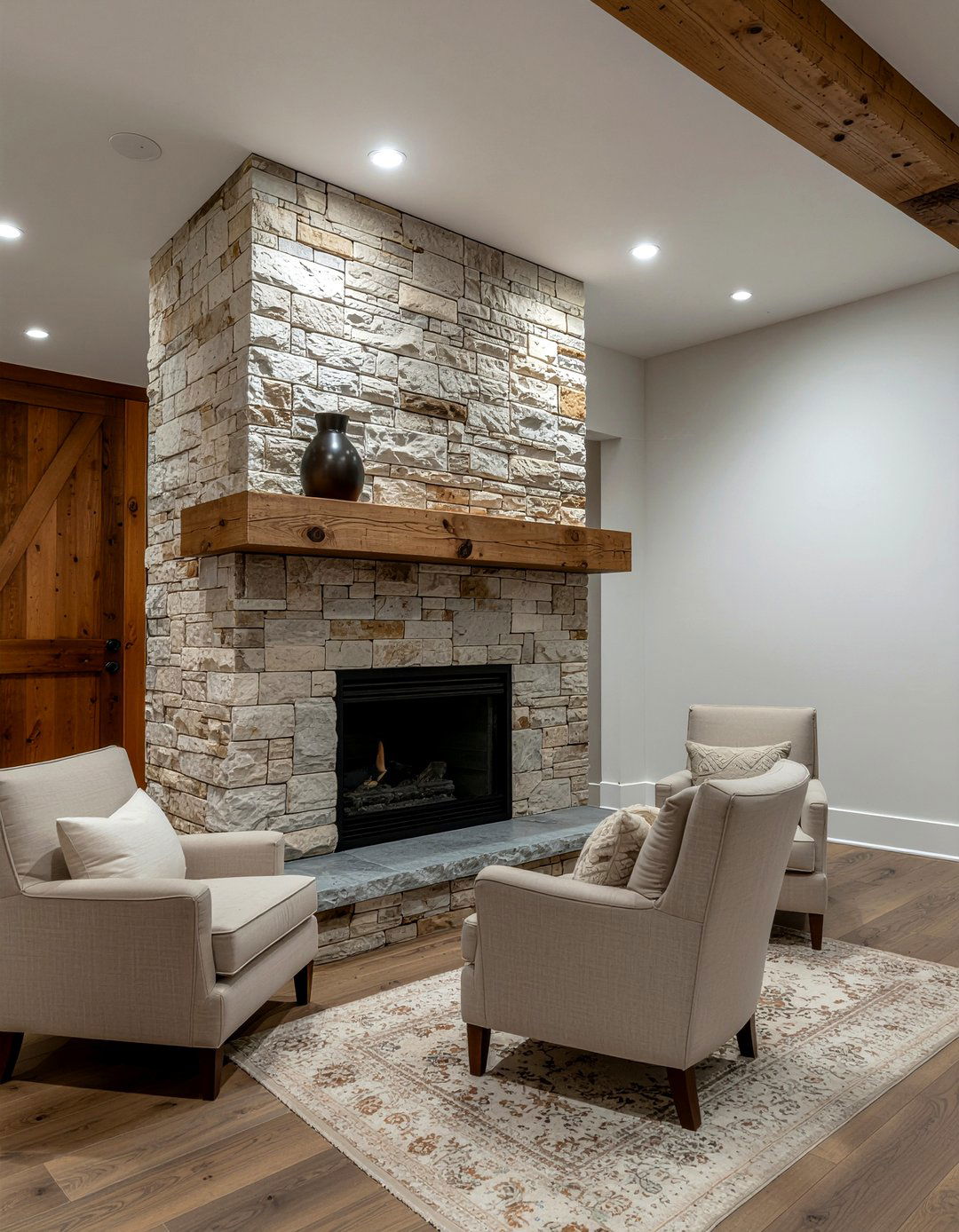 Basement fireplace - 30 finished basement ideas