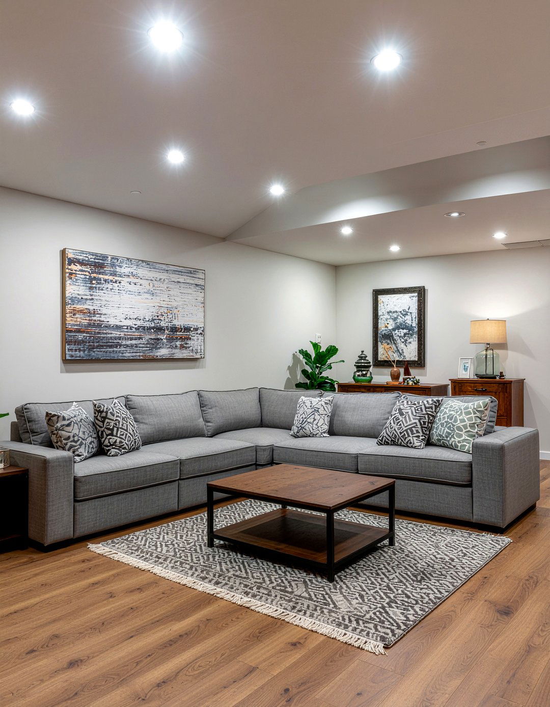 Basement sectional sofa - 30 basement living room ideas