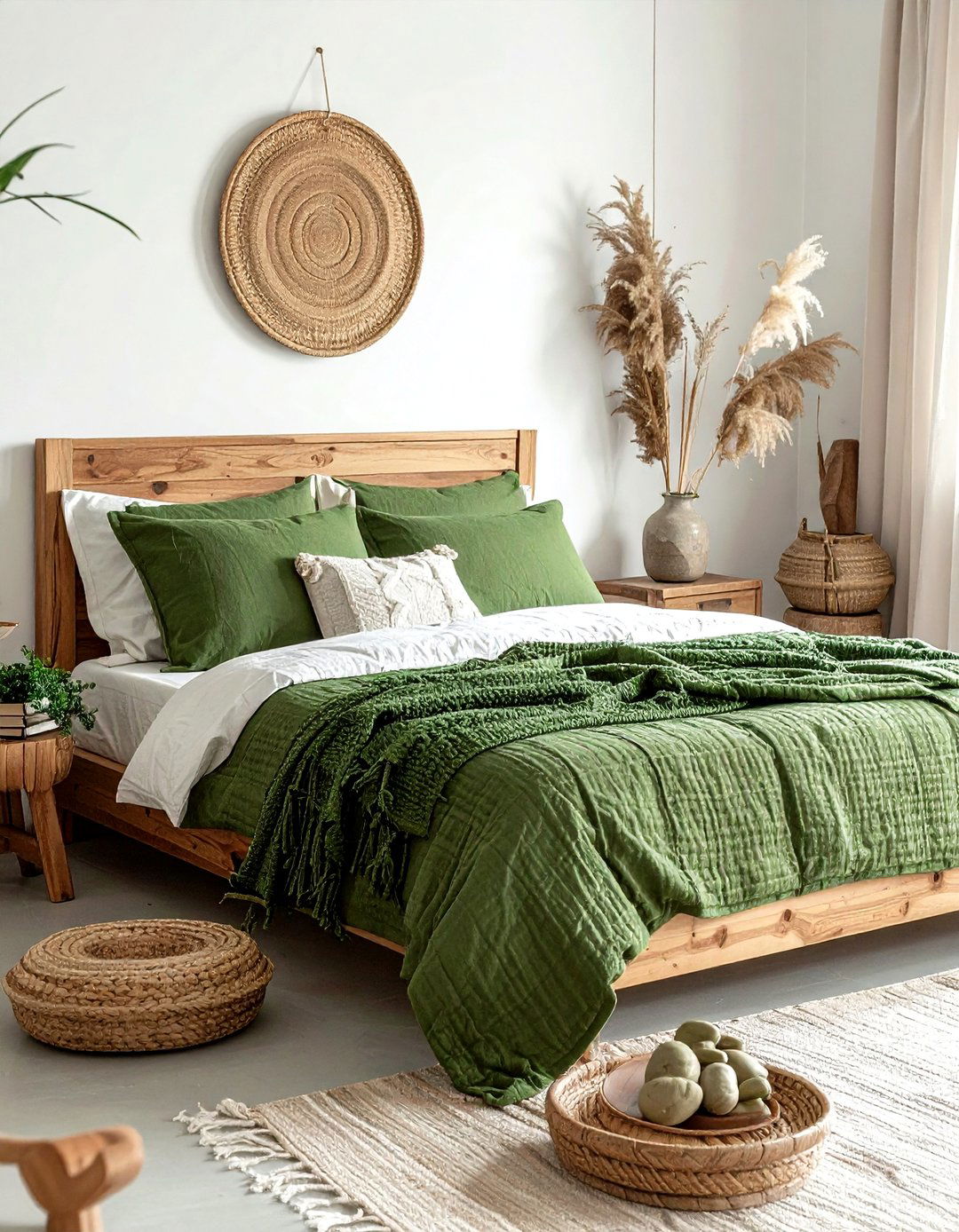 Basil green textured bedding