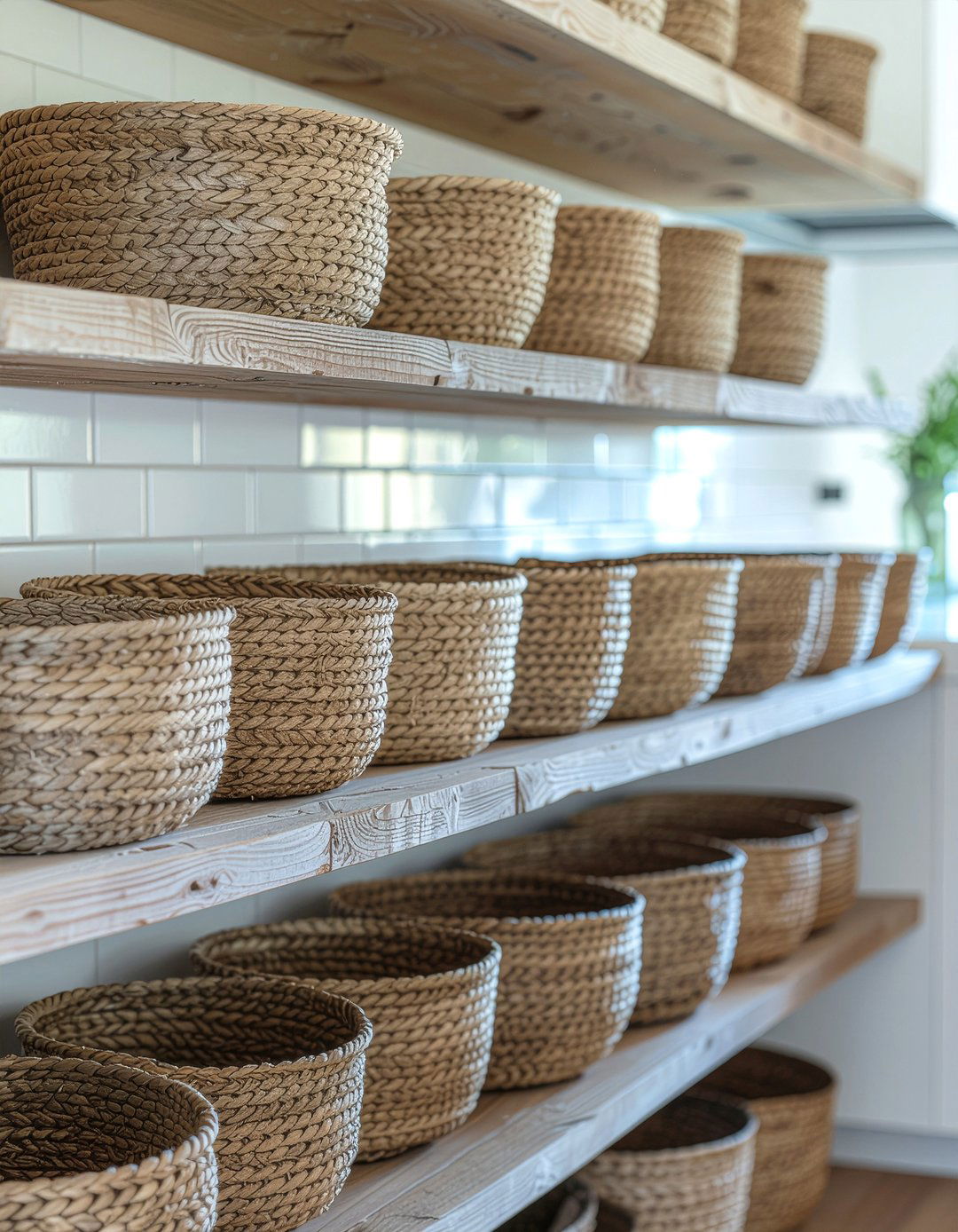 Basket Storage System - 30 kitchen drop zone ideas