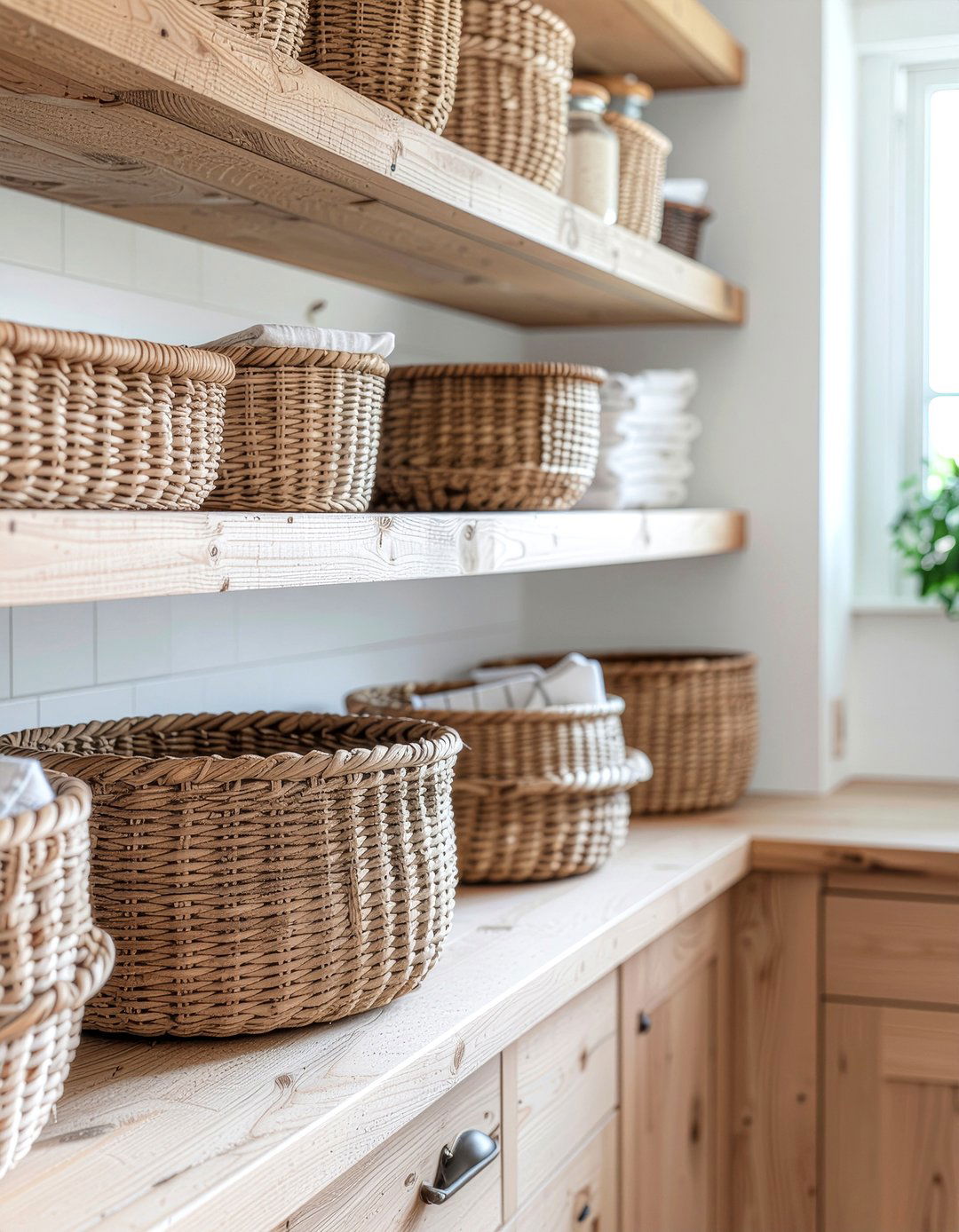 Basket Storage - 30 affordable kitchen ideas