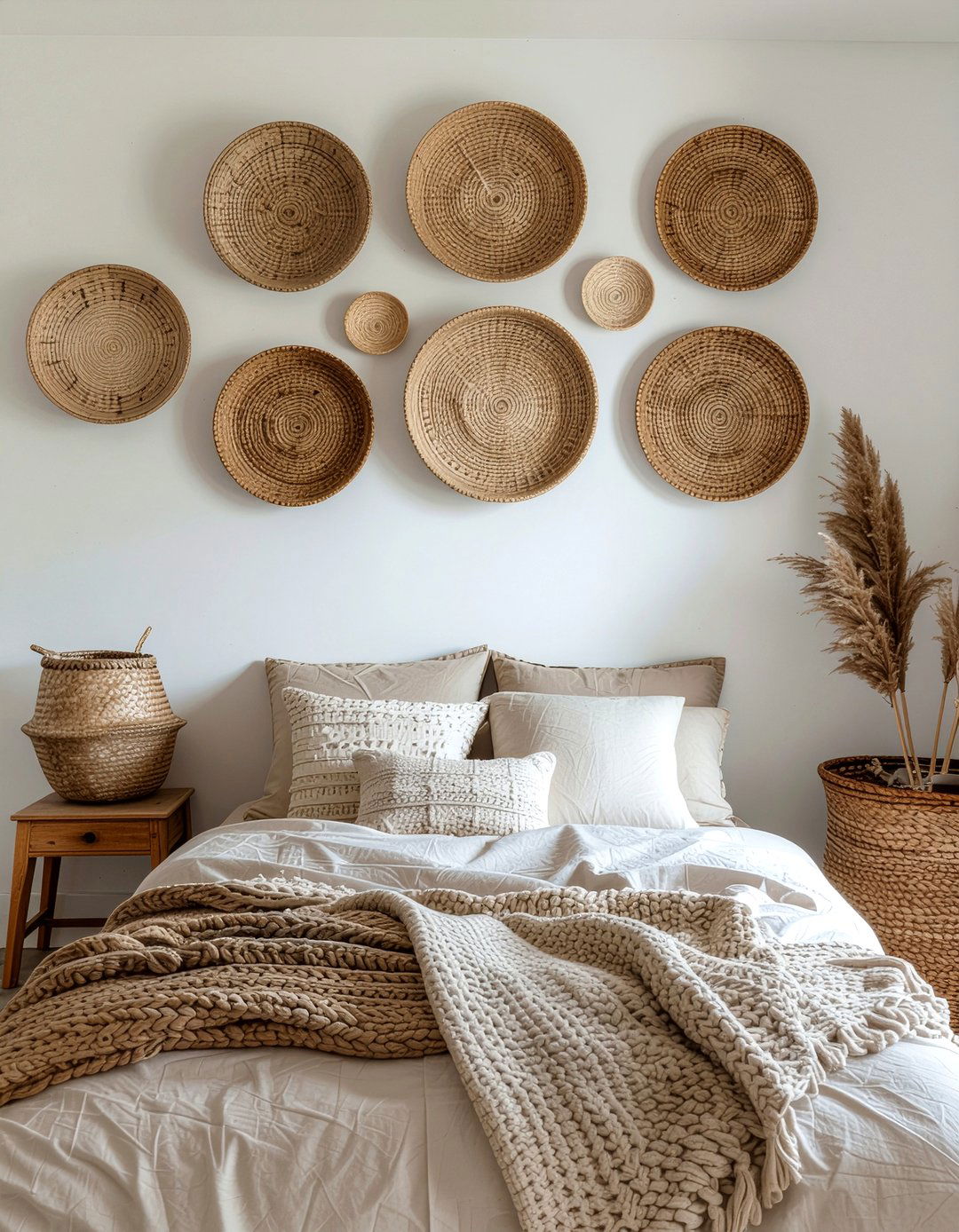 Basket Wall Decor - 30 upcycled bedroom ideas