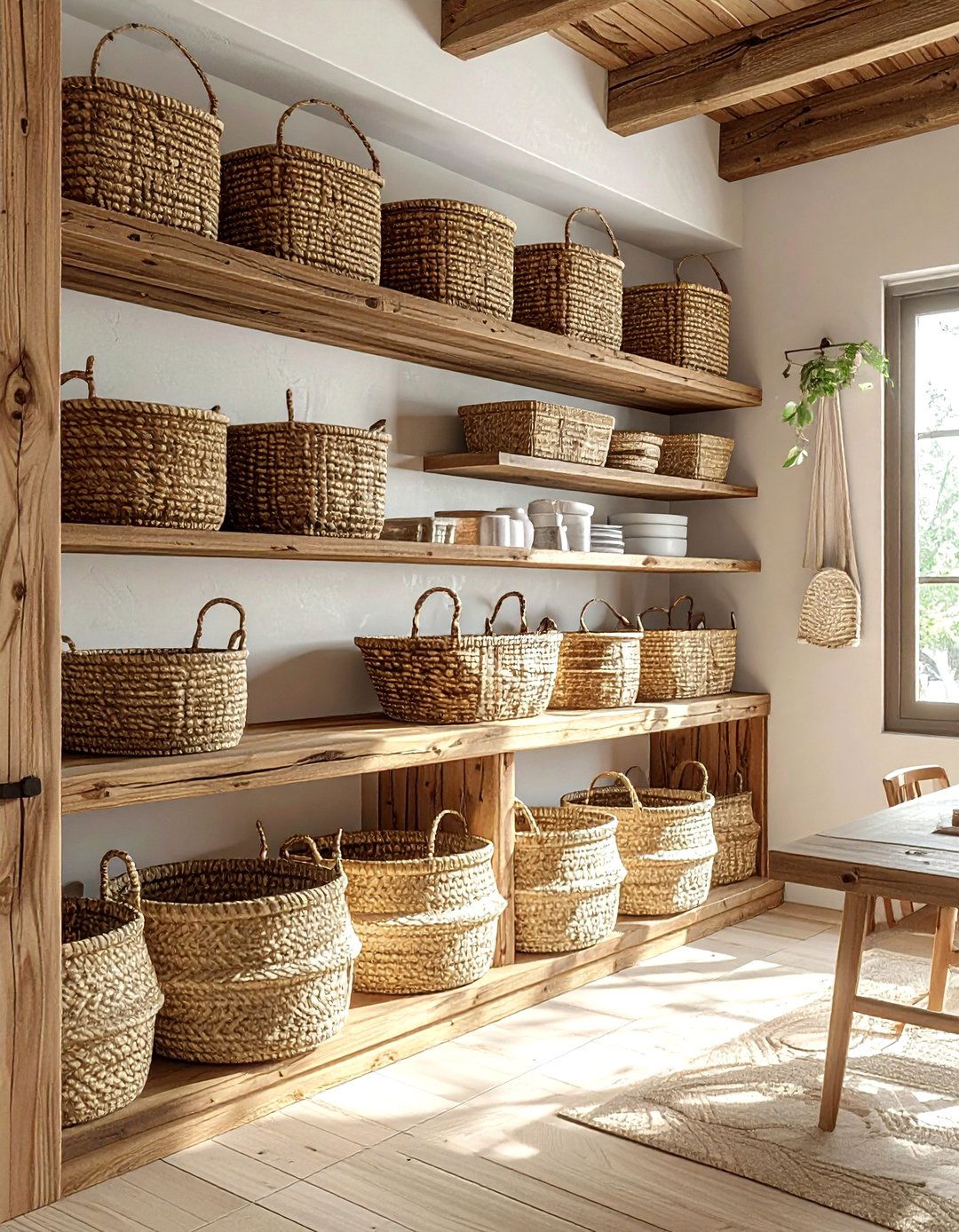 Basket storage dining room nooks - 30 dining room alcove storage ideas