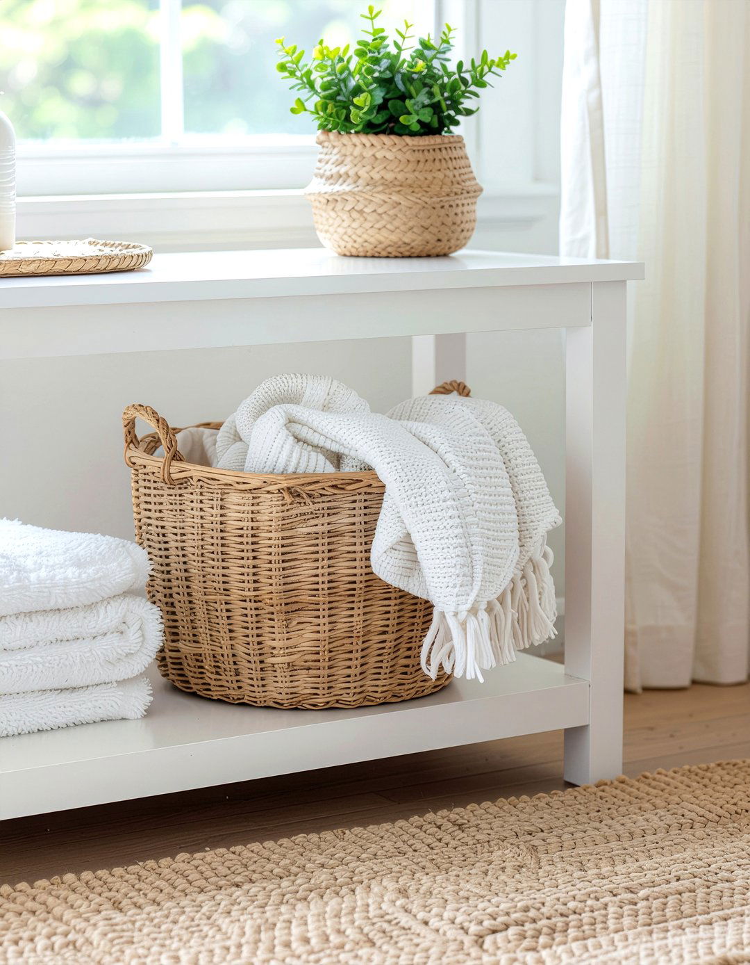Basket storage solution - 30 end table styling ideas