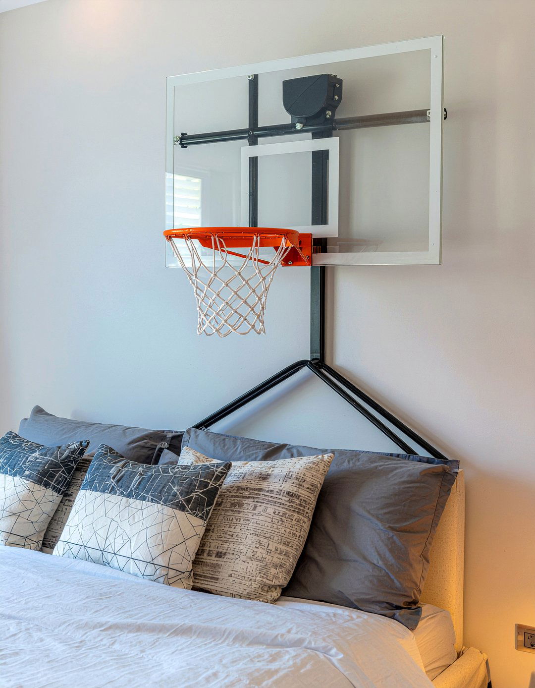 Basketball Hoop Over Bed - 30 basketball bedroom ideas