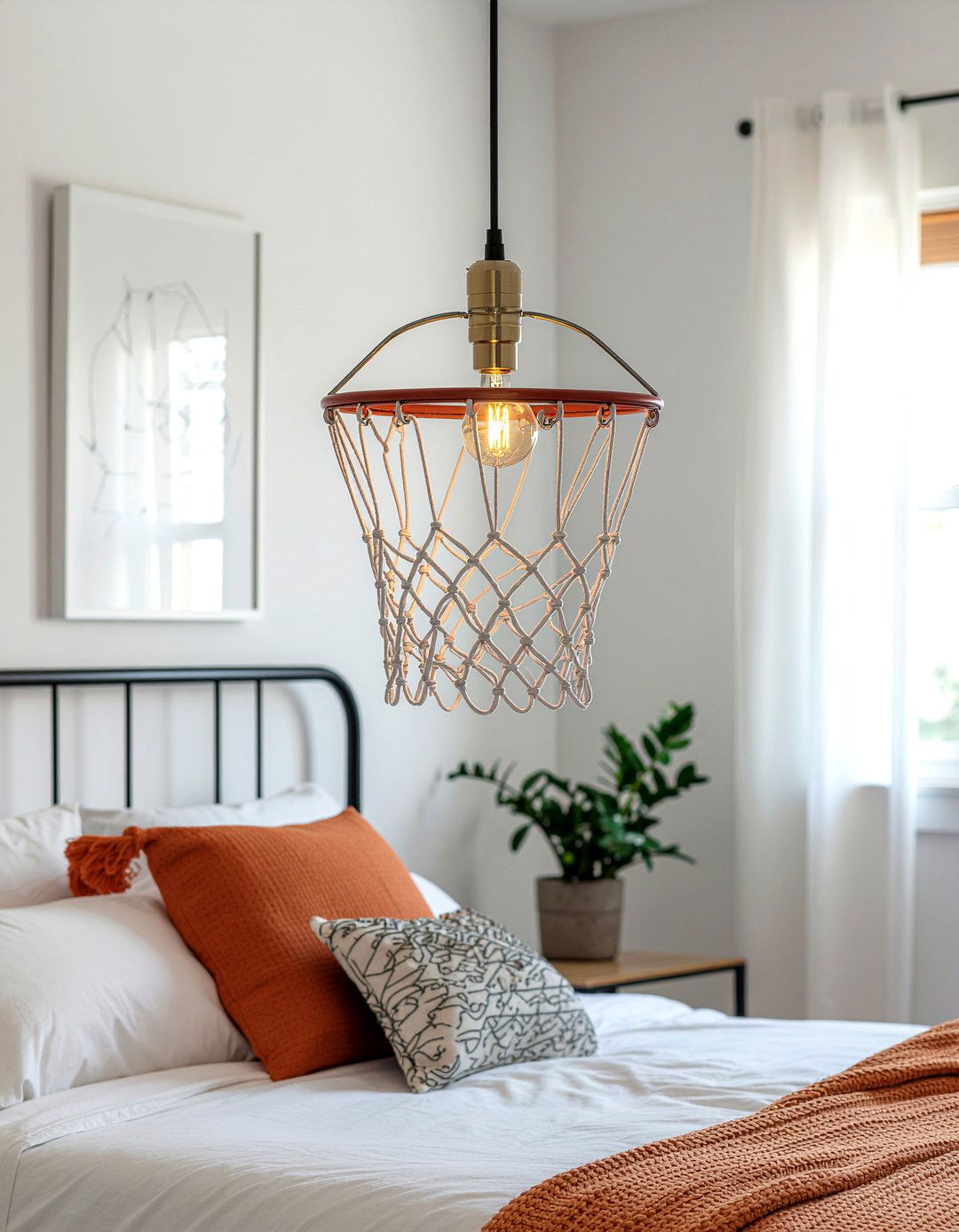 Basketball Rim Lighting - 30 basketball bedroom ideas