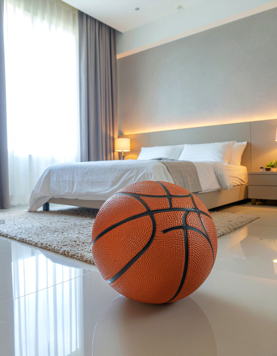 Basketball Shape Bean Bag - 30 basketball bedroom ideas
