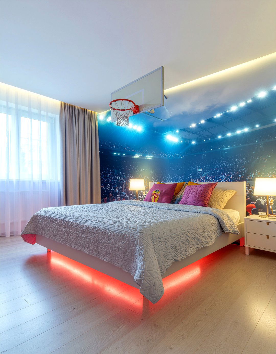 Basketball Wall Mural - 30 basketball bedroom ideas