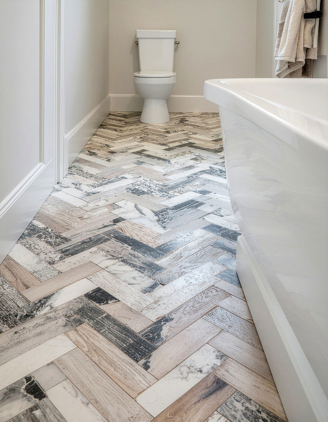 Basketweave Tile - 30 bathroom timeless element ideas